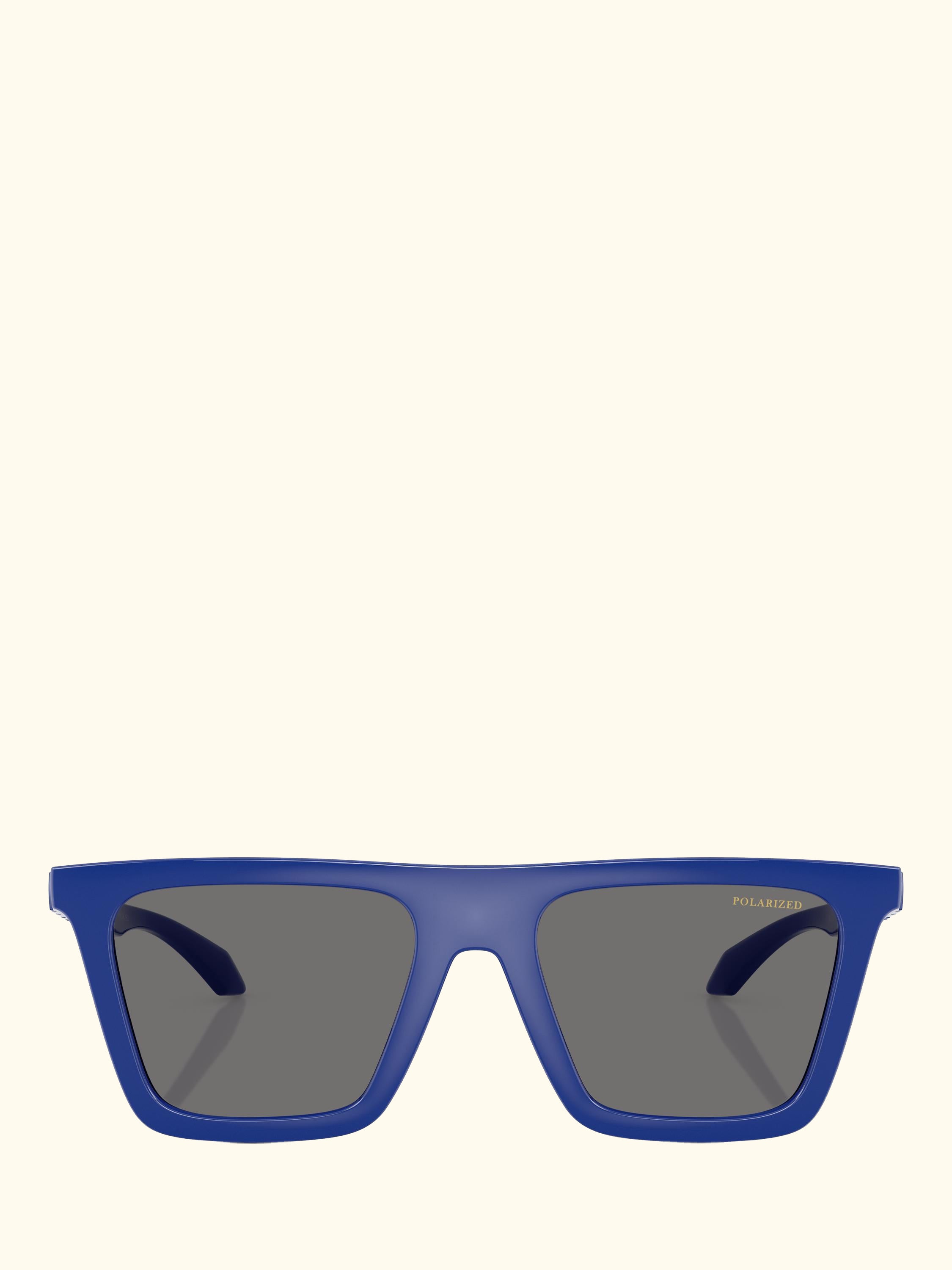 VE4468U Men's Polarised Rectangular Sunglasses, Full Blue