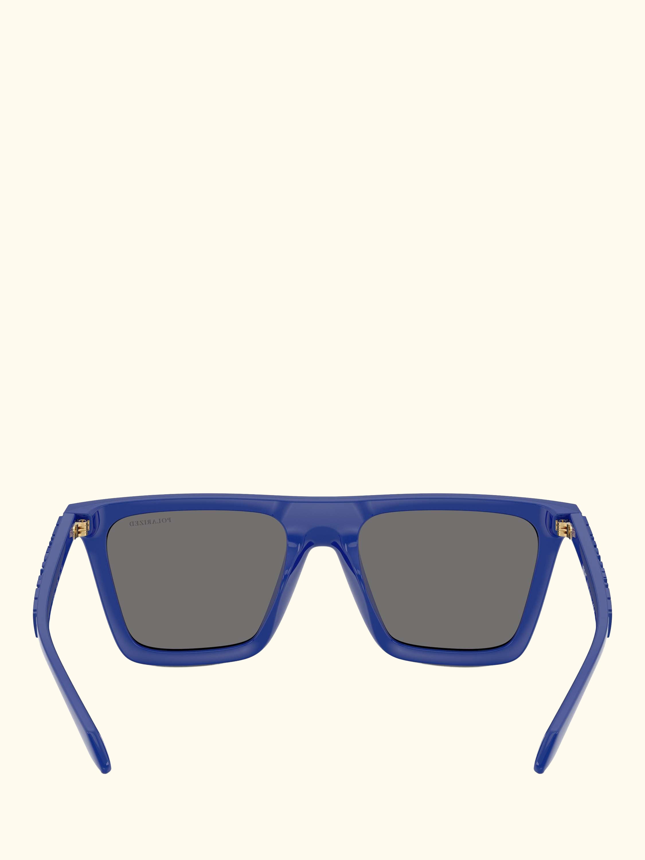 VE4468U Men's Polarised Rectangular Sunglasses, Full Blue