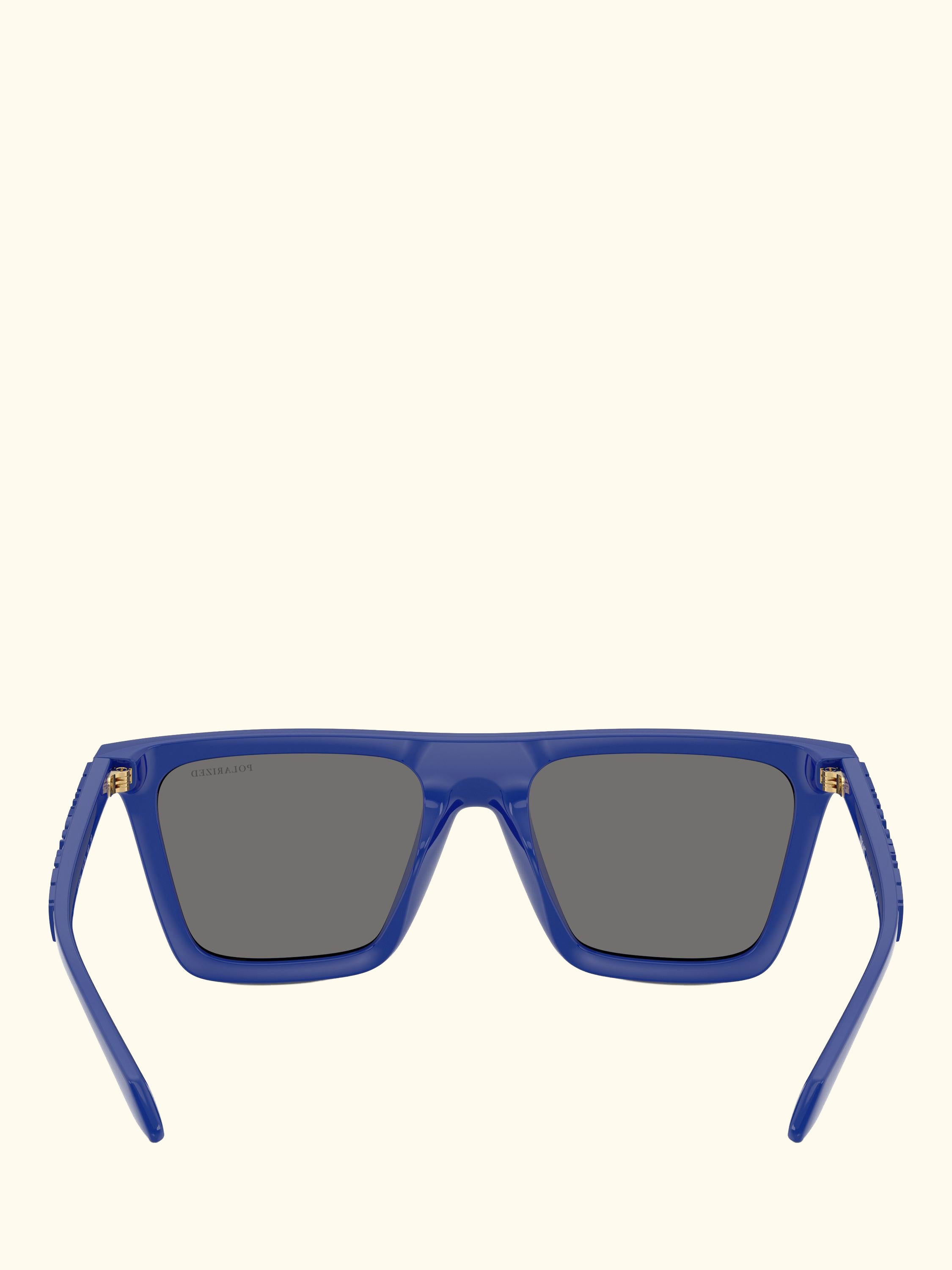 VE4468U Men's Polarised Rectangular Sunglasses, Full Blue