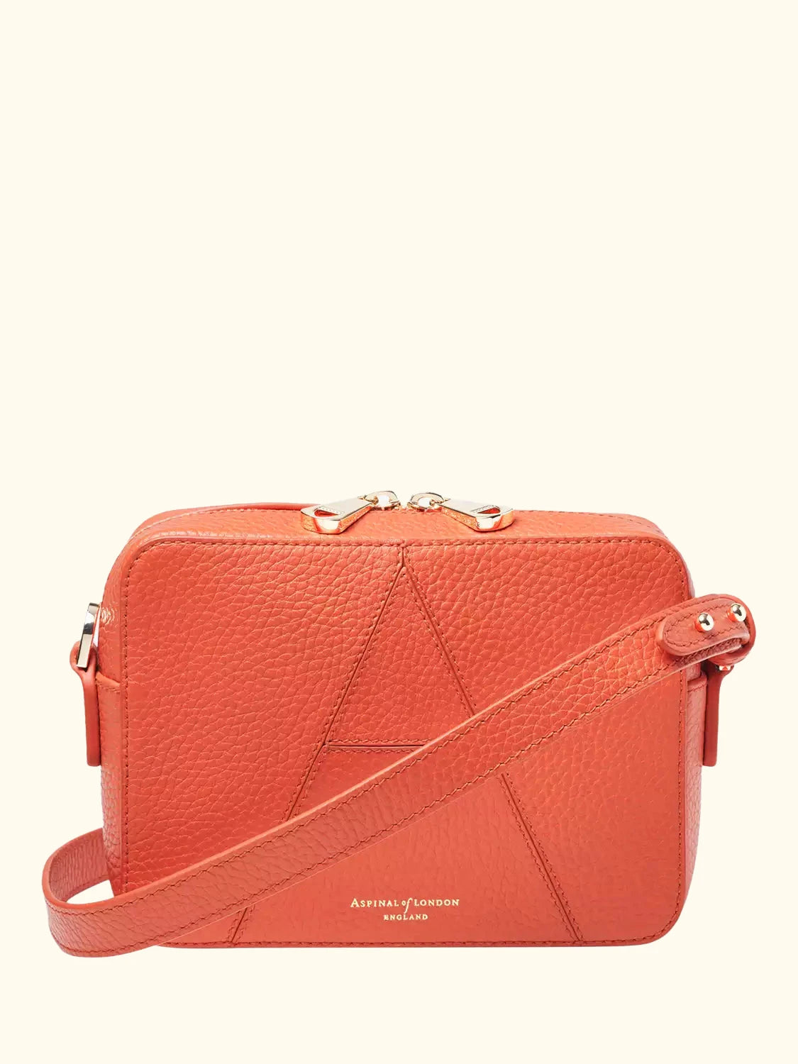 Aspinal of London Leather Camera Crossbody Bag, Coral
