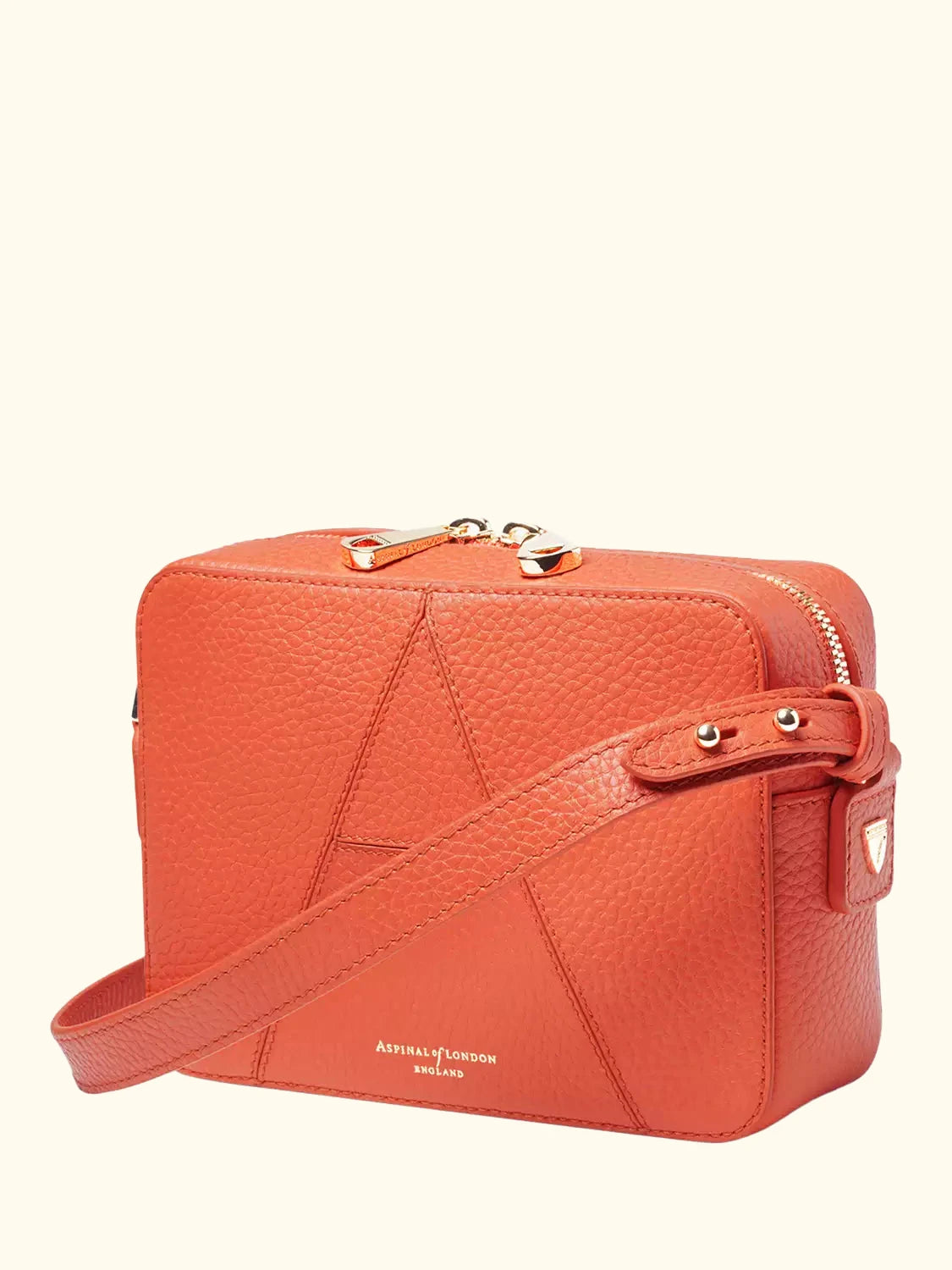 Aspinal of London Leather Camera Crossbody Bag, Coral