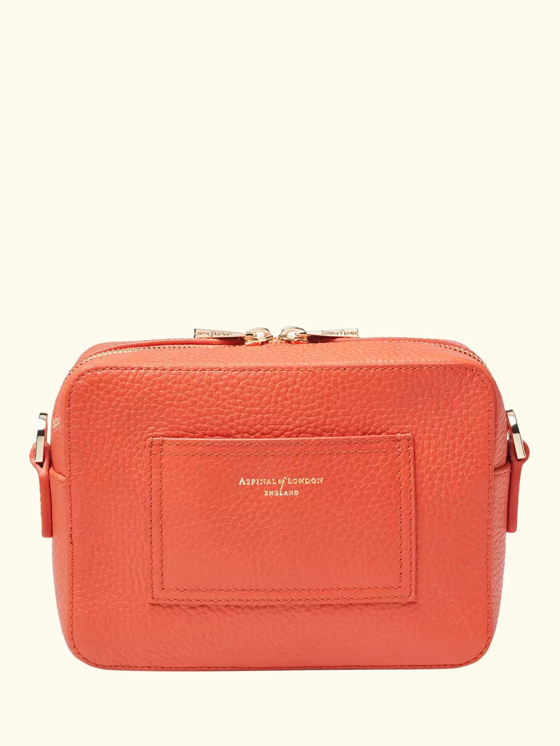 Aspinal of London Leather Camera Crossbody Bag, Coral