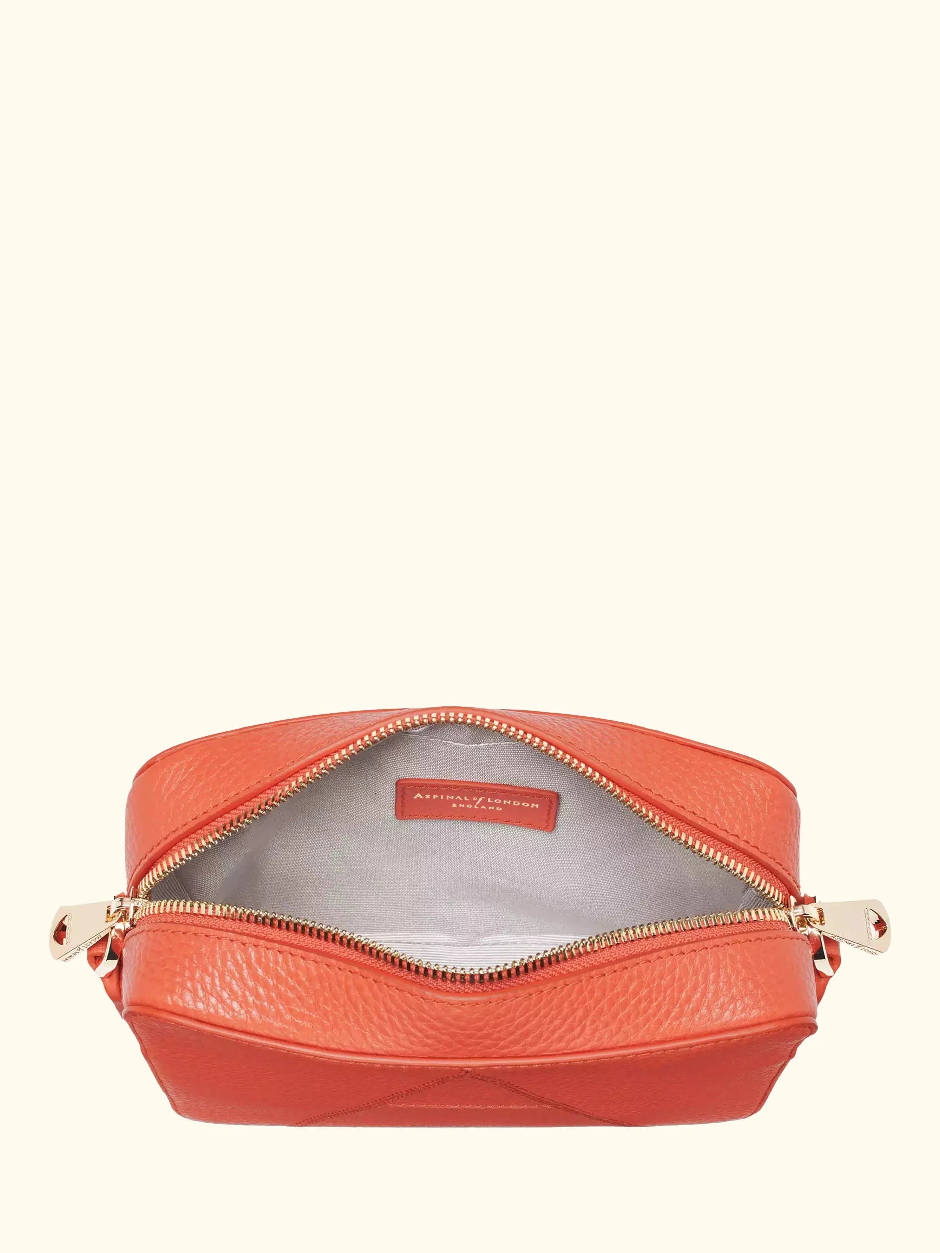 Aspinal of London Leather Camera Crossbody Bag, Coral