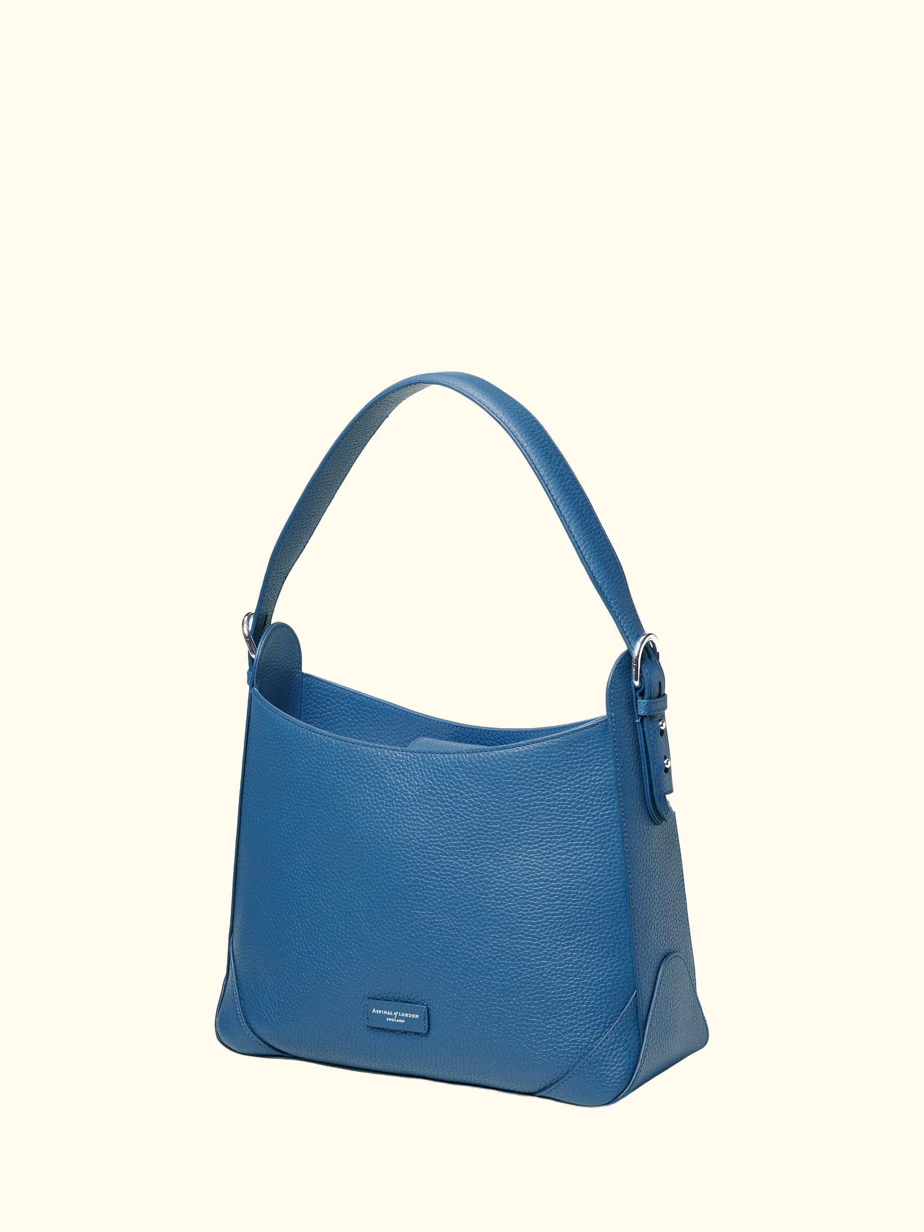 Leather Hobo Bag, Topaz