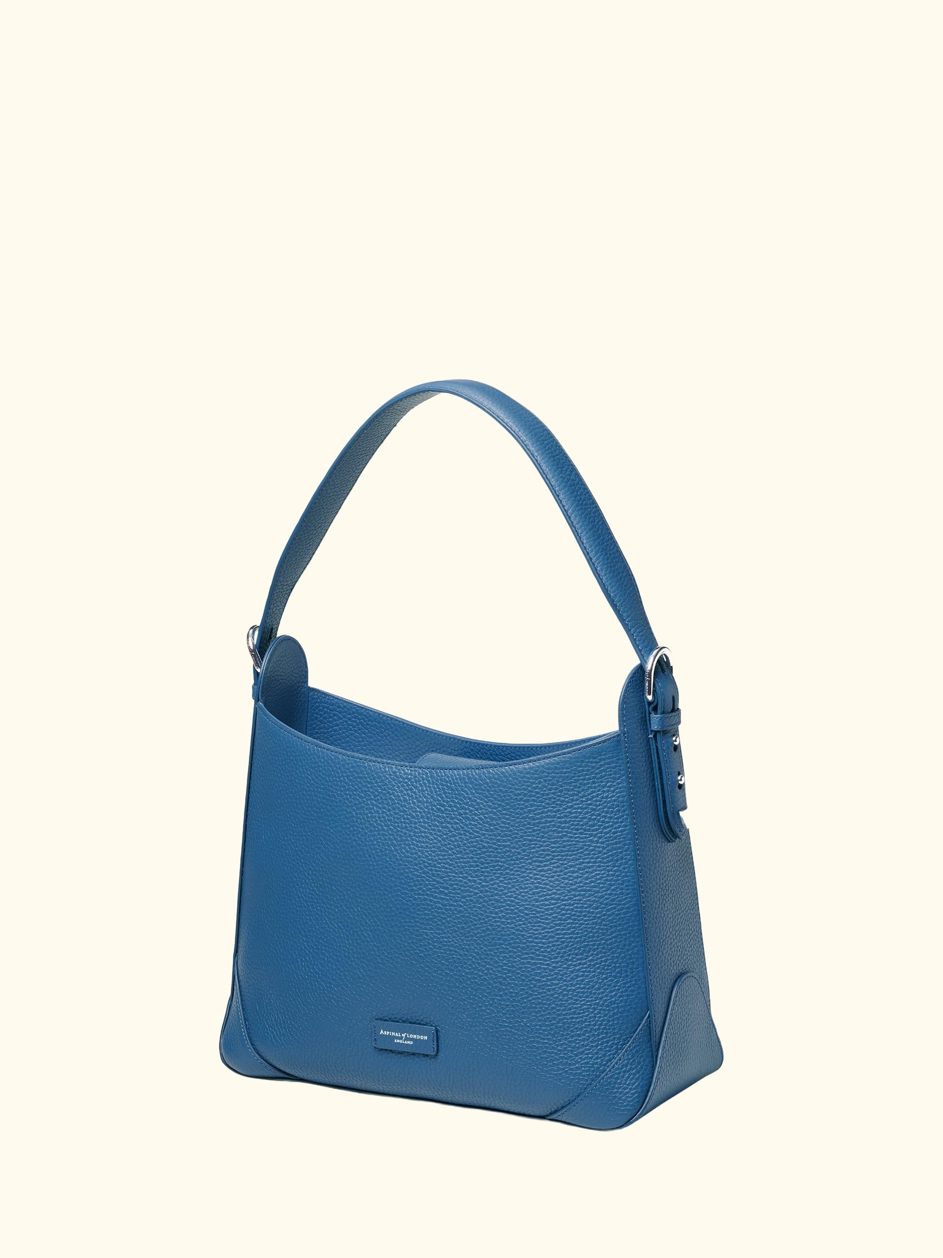 Leather Hobo Bag, Topaz
