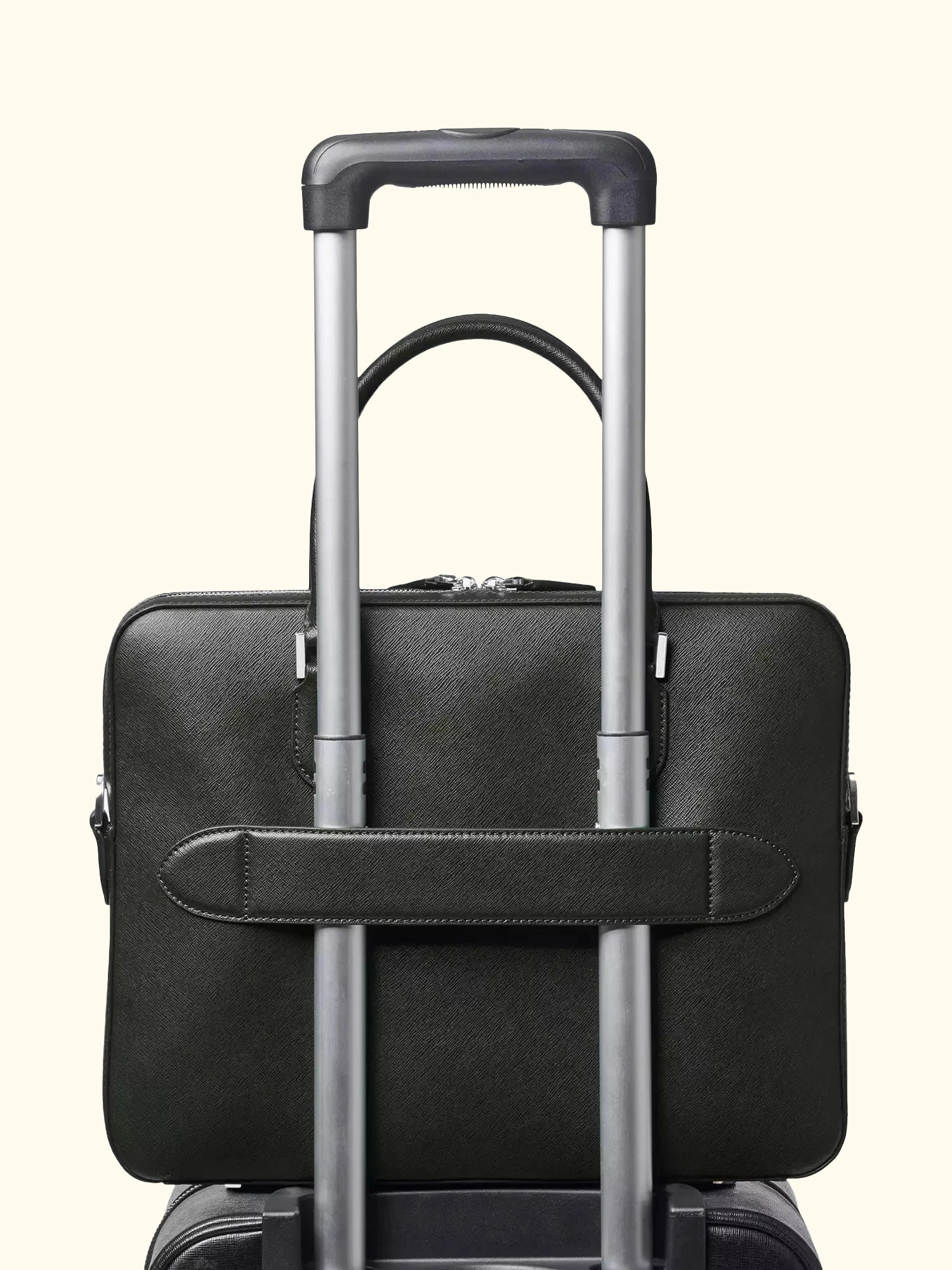 Aspinal of London Slim Leather Briefcase, Forest Green