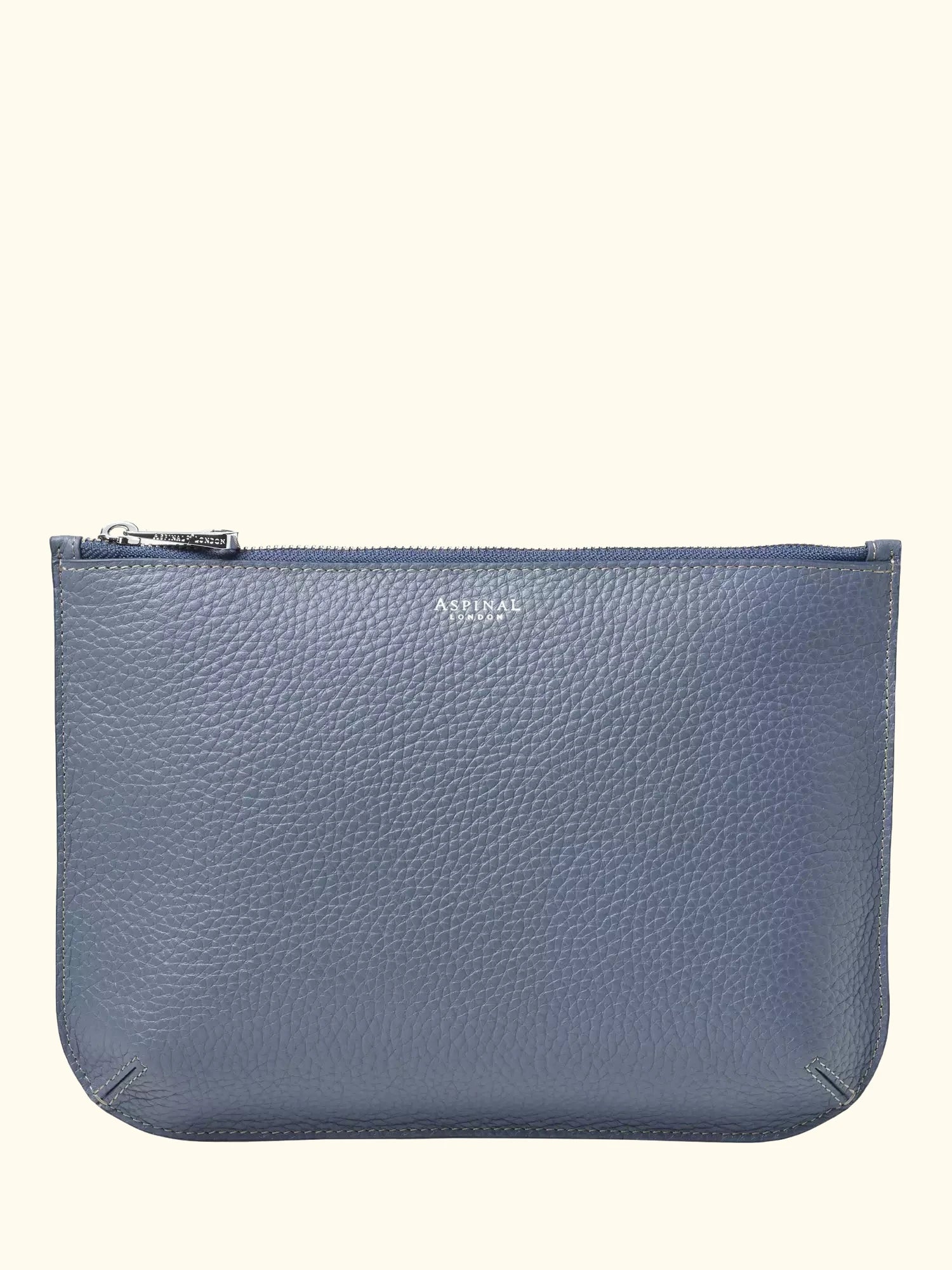 Aspinal of London Large Ella Leather Pouch, Heritage Blue