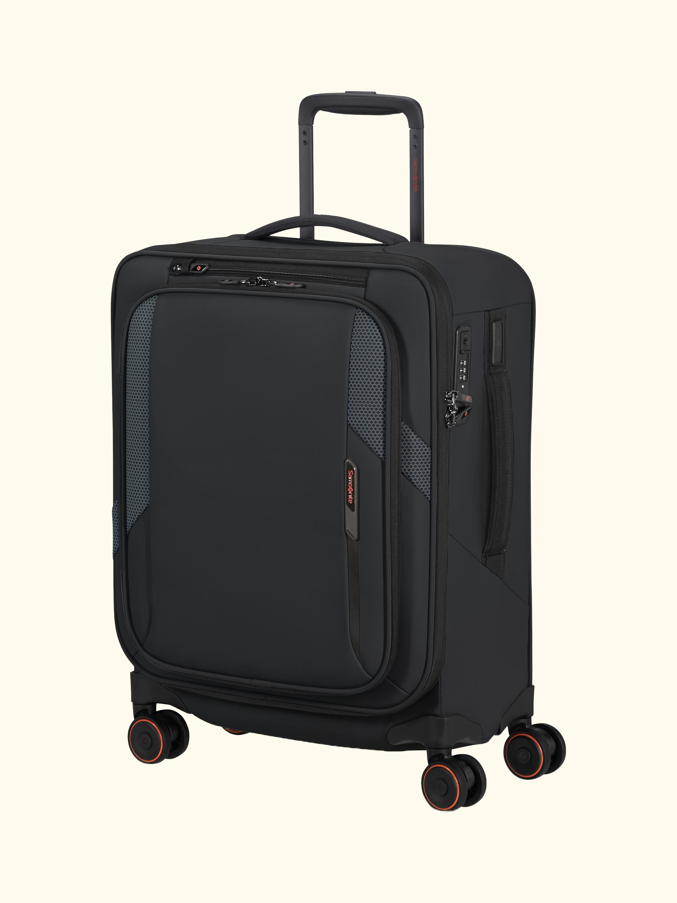 Glazed 55cm Expandable 8-Wheel Suitcase, 44/49L