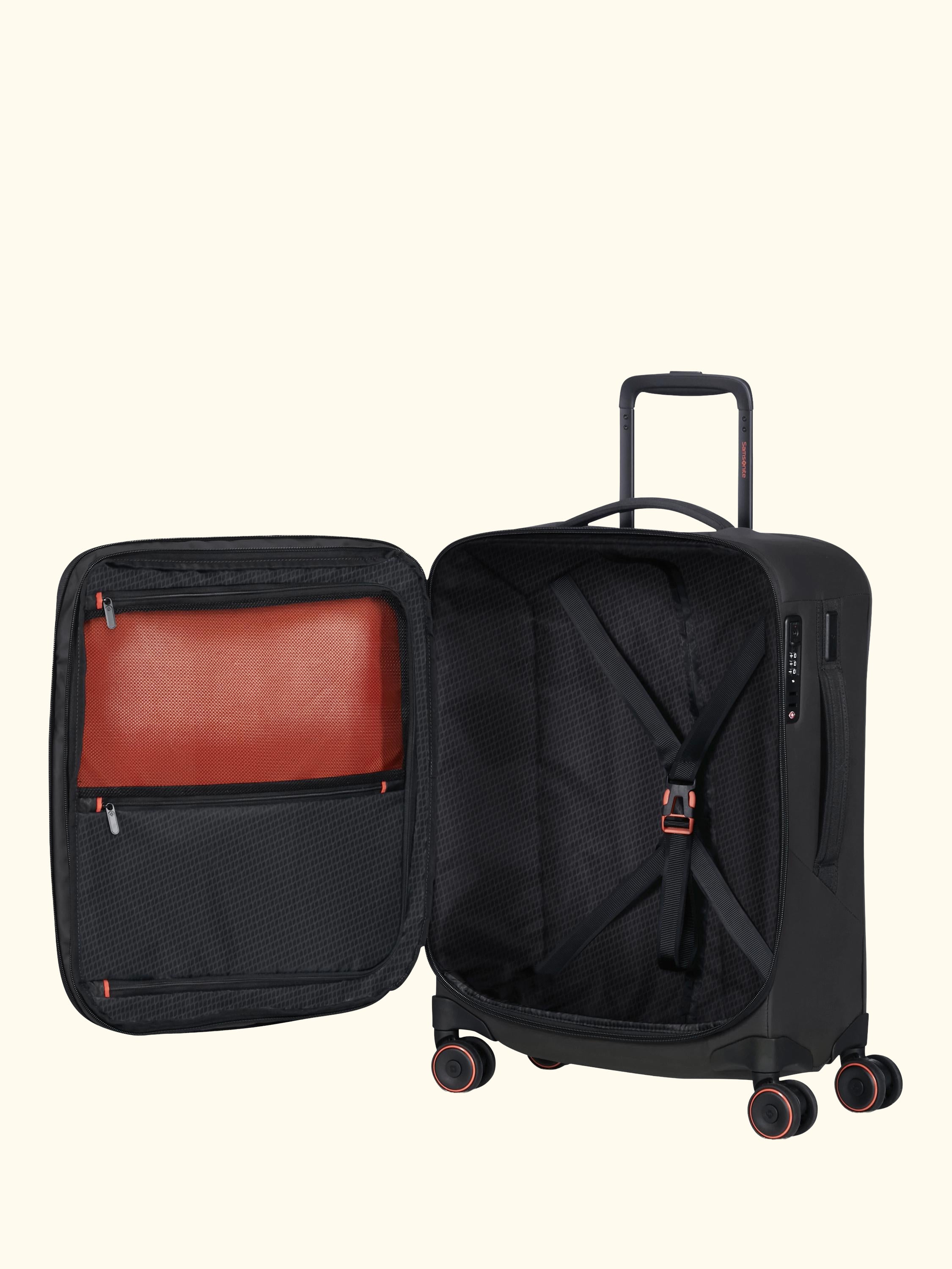Glazed 55cm Expandable 8-Wheel Suitcase, 44/49L