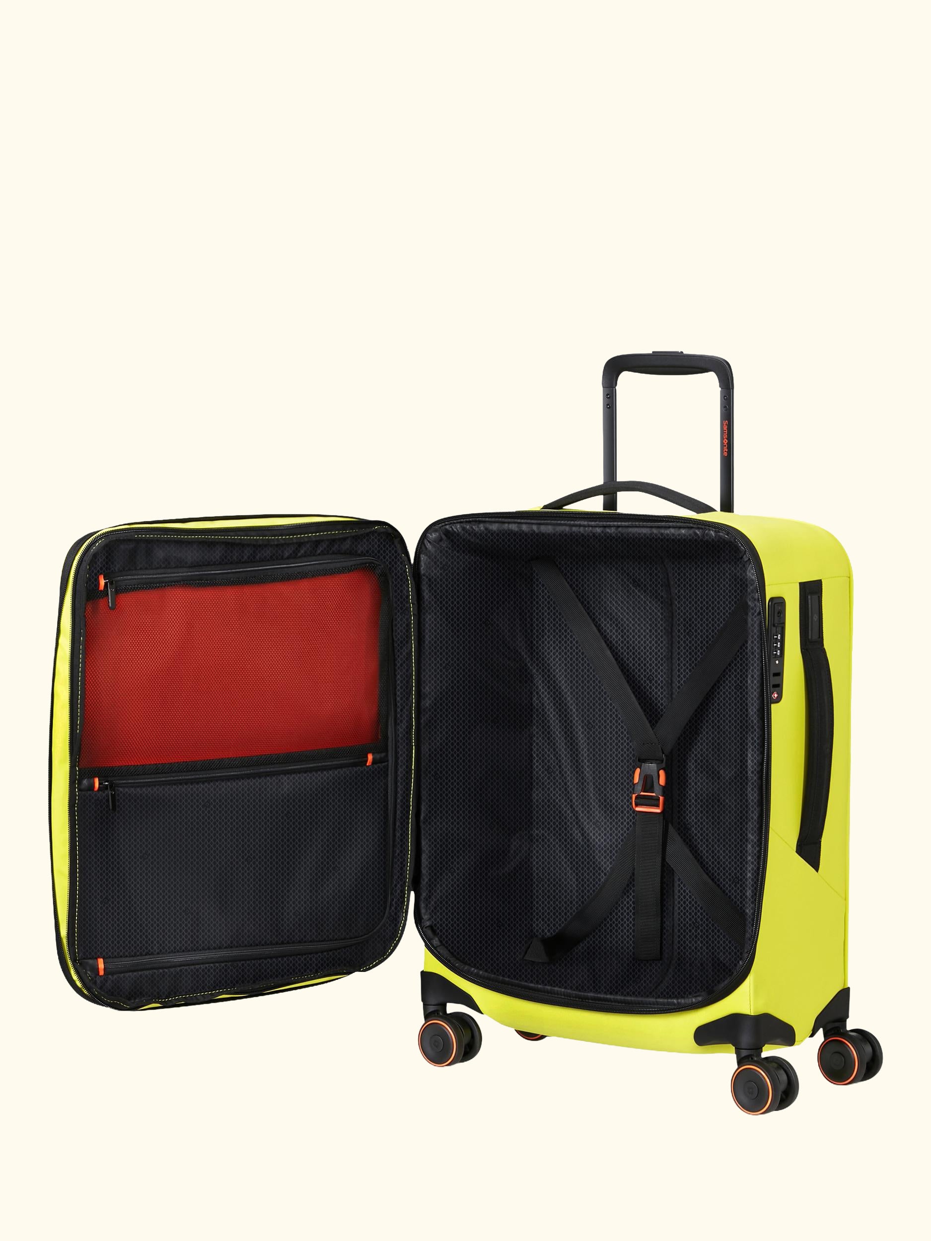 Glazed 55cm Expandable 8-Wheel Suitcase, 44/49L