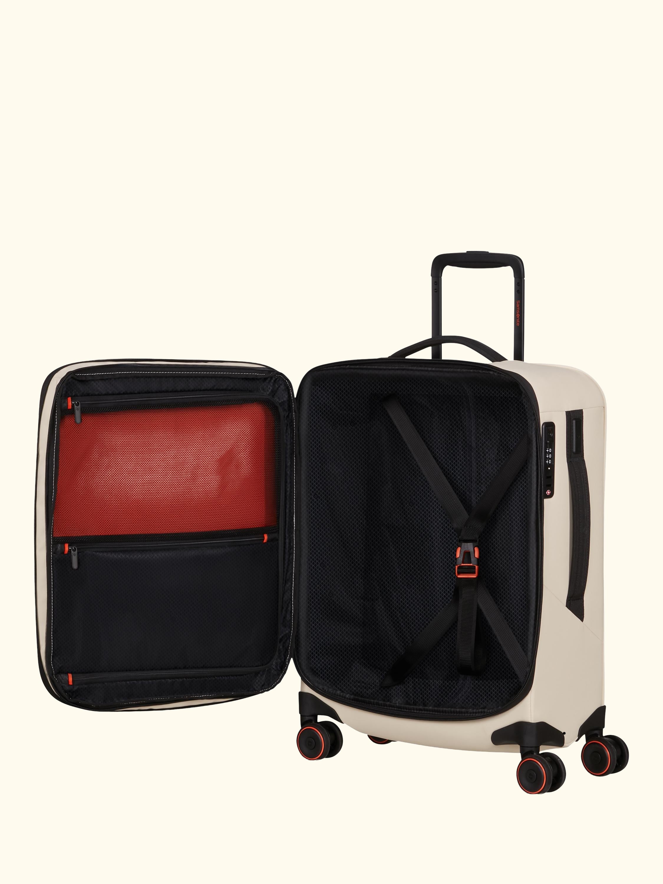 Glazed 55cm Expandable 8-Wheel Suitcase, 44/49L