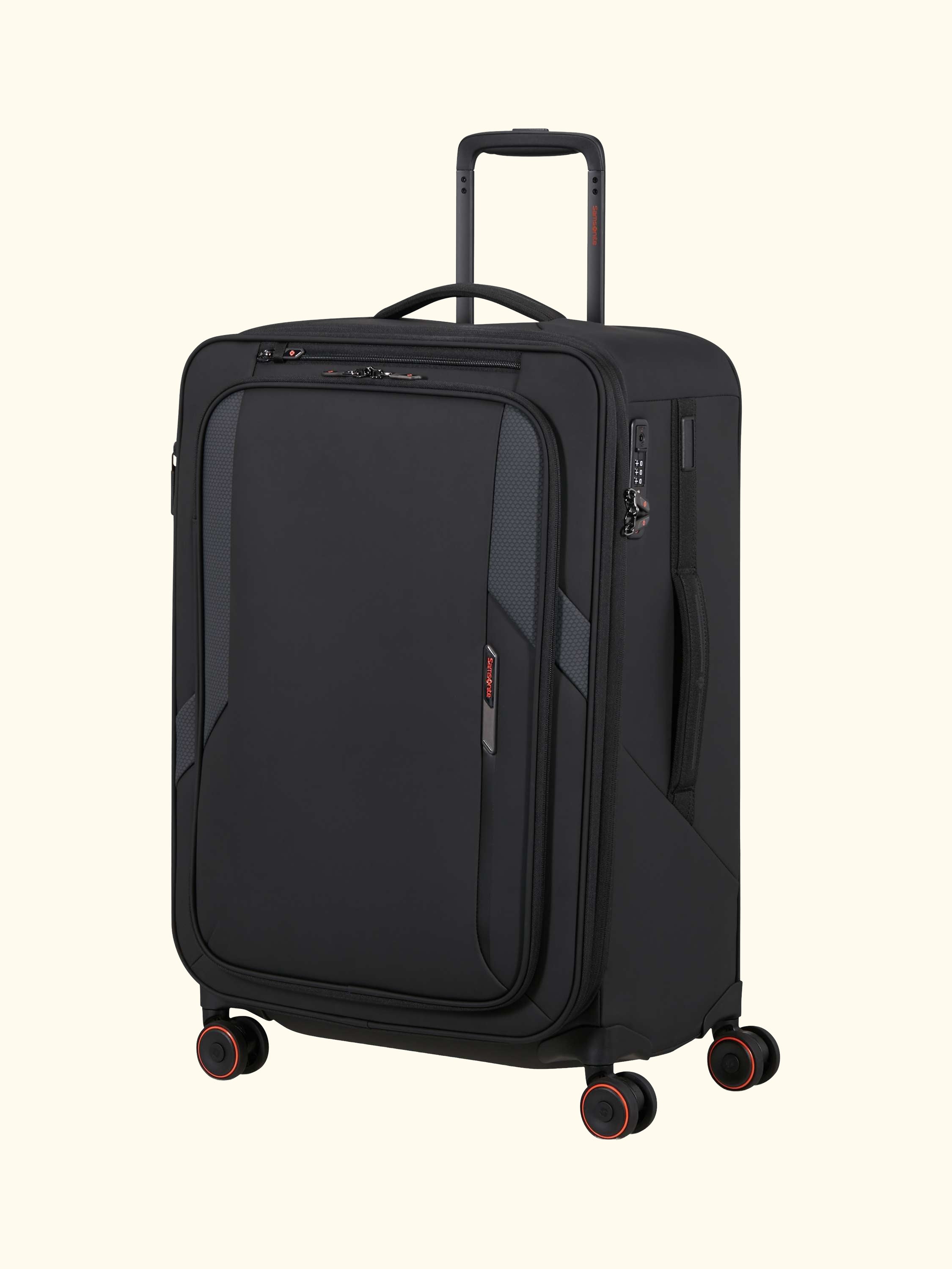 Glazed 67cm Expandable 8-Wheel Suitcase, 83/94L, Black