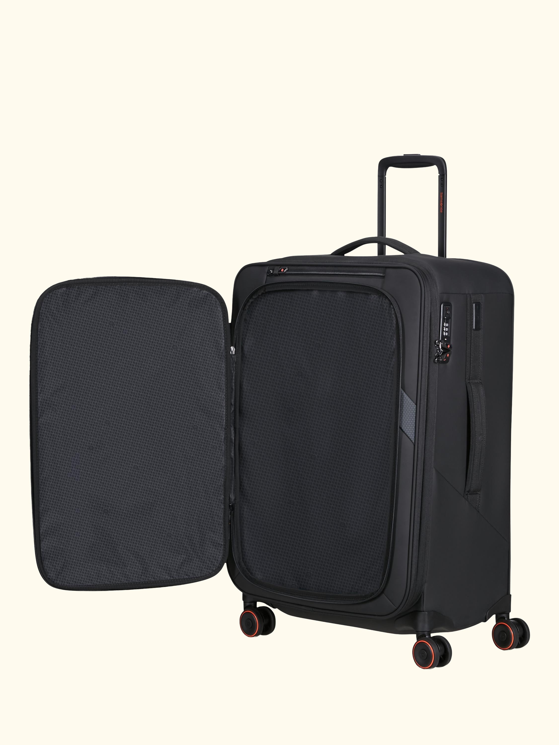 Glazed 67cm Expandable 8-Wheel Suitcase, 83/94L, Black