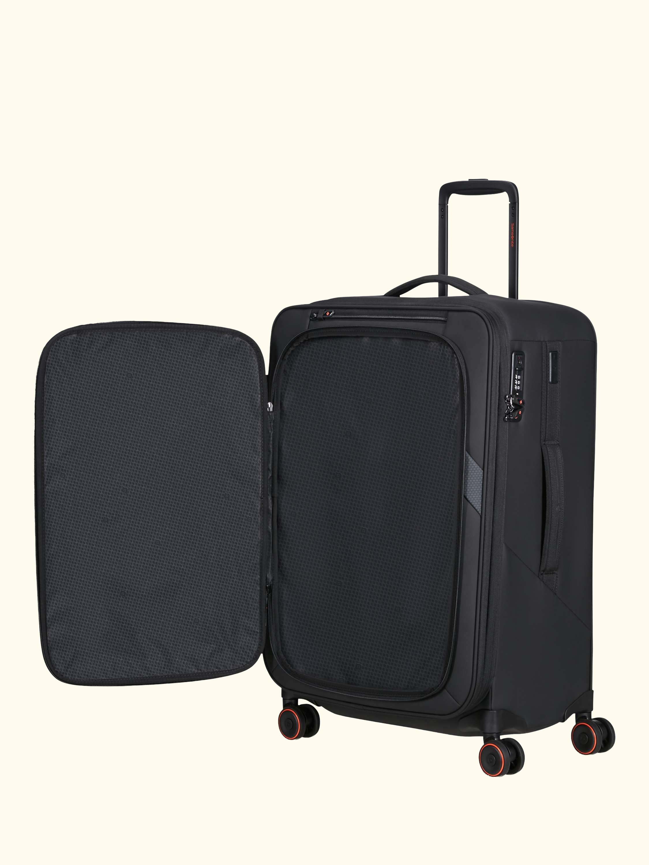 Glazed 67cm Expandable 8-Wheel Suitcase, 83/94L, Black