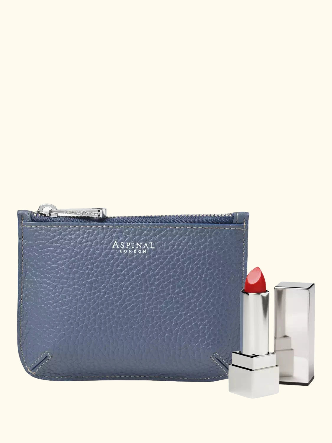 Aspinal of London Small Ella Leather Pouch, Heritage Blue