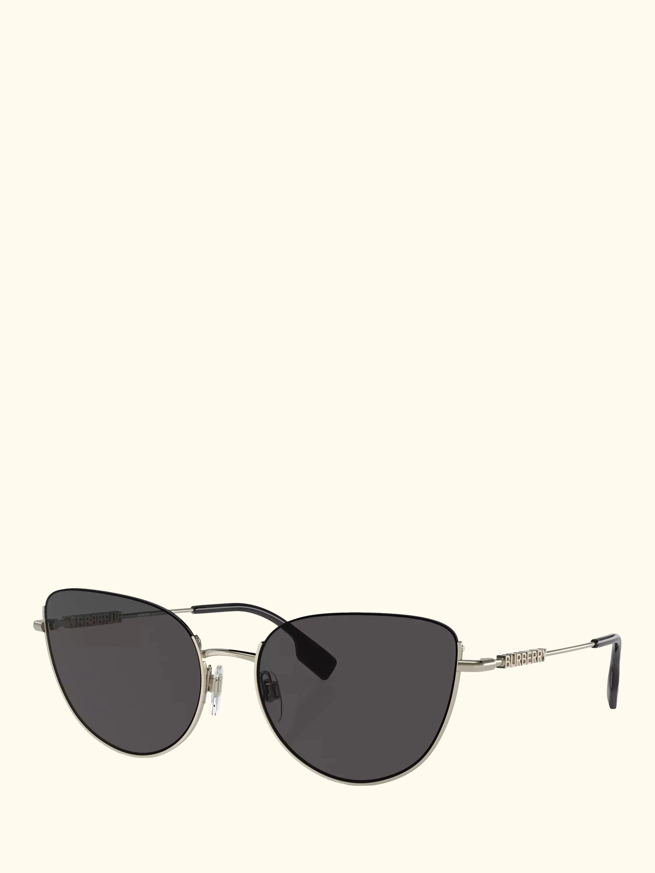 Burberry BE3144 Women's Cat's Eye Sunglasses, Light Gold/Black