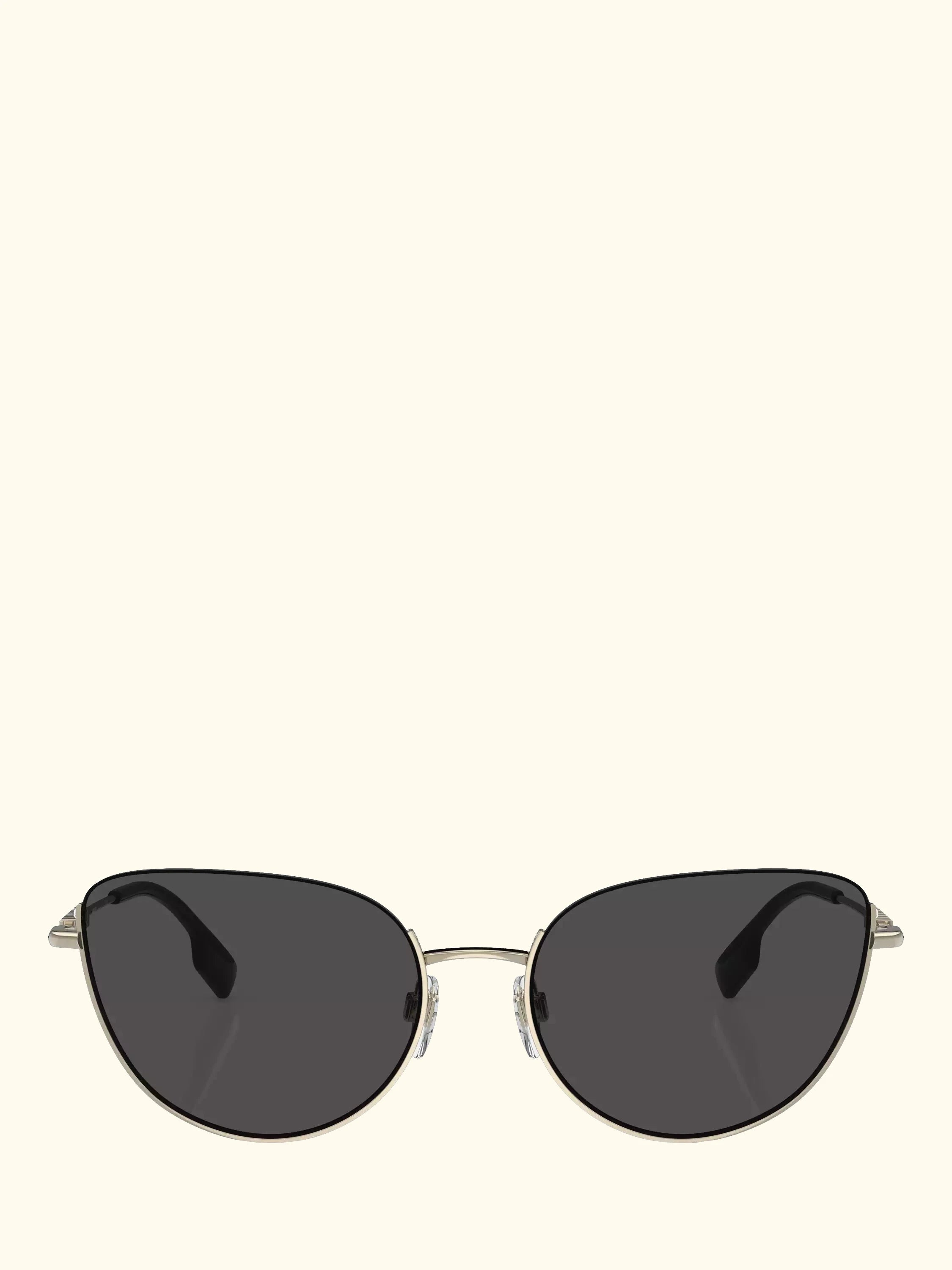 Burberry BE3144 Women's Cat's Eye Sunglasses, Light Gold/Black