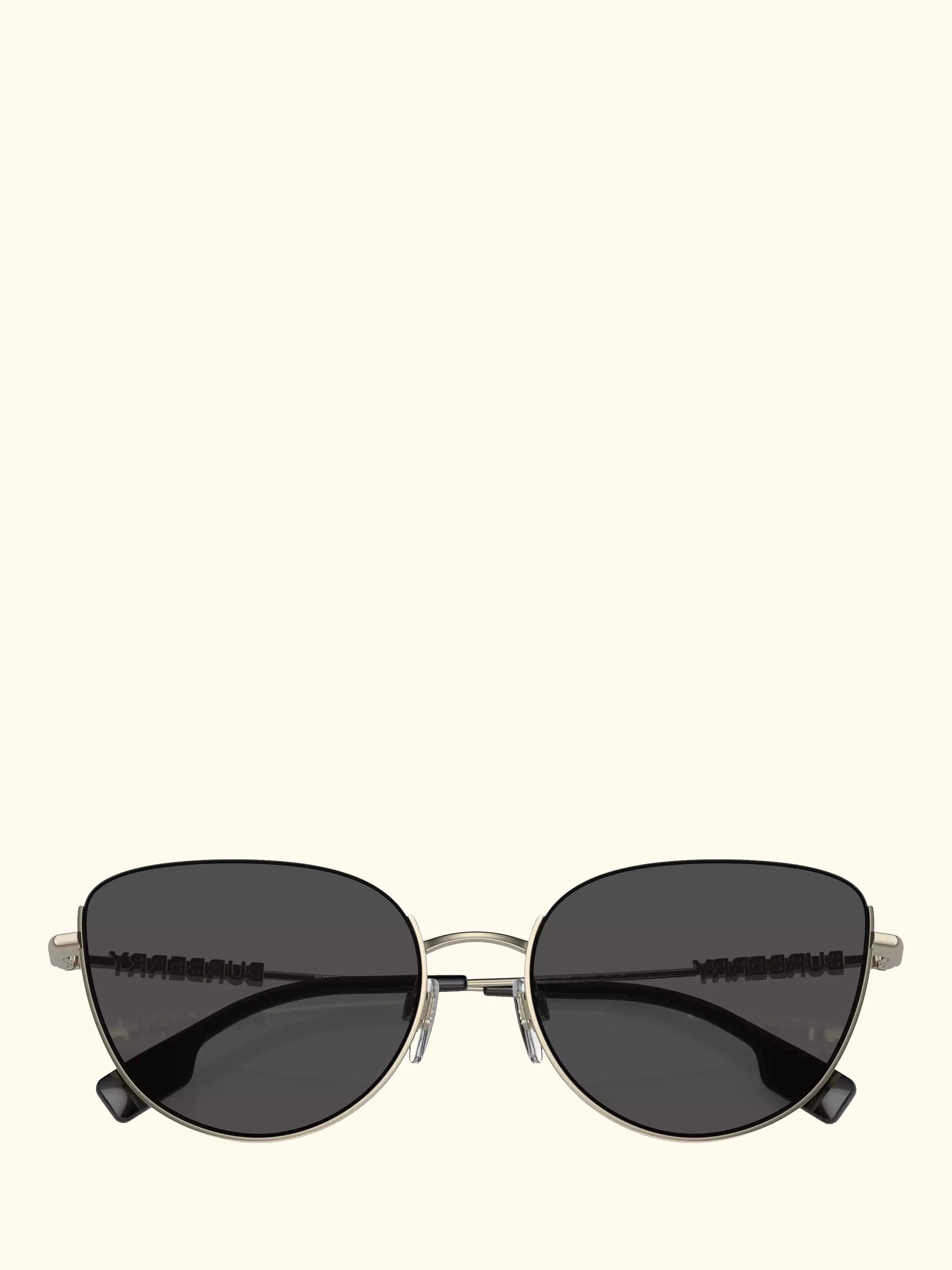 Burberry BE3144 Women's Cat's Eye Sunglasses, Light Gold/Black
