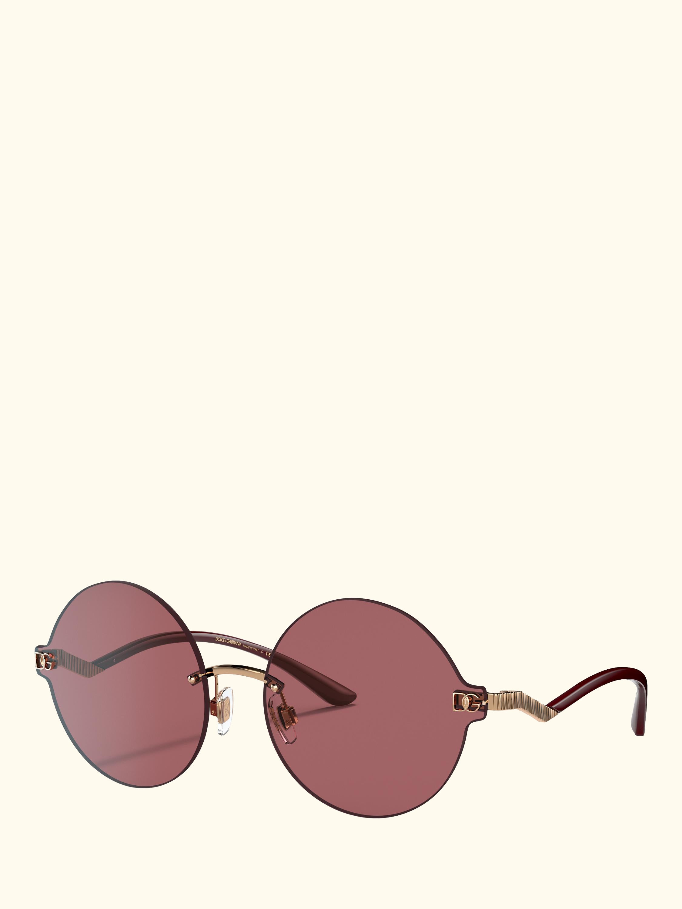 DG2269 Women's Round Sunglasses, Pink Gold/Red