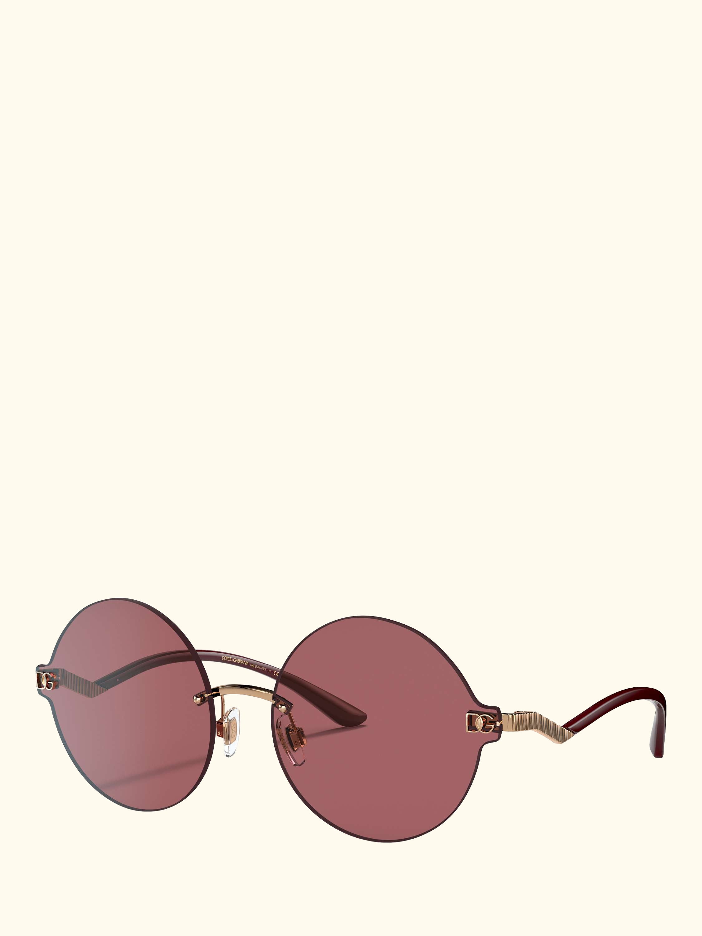 DG2269 Women's Round Sunglasses, Pink Gold/Red