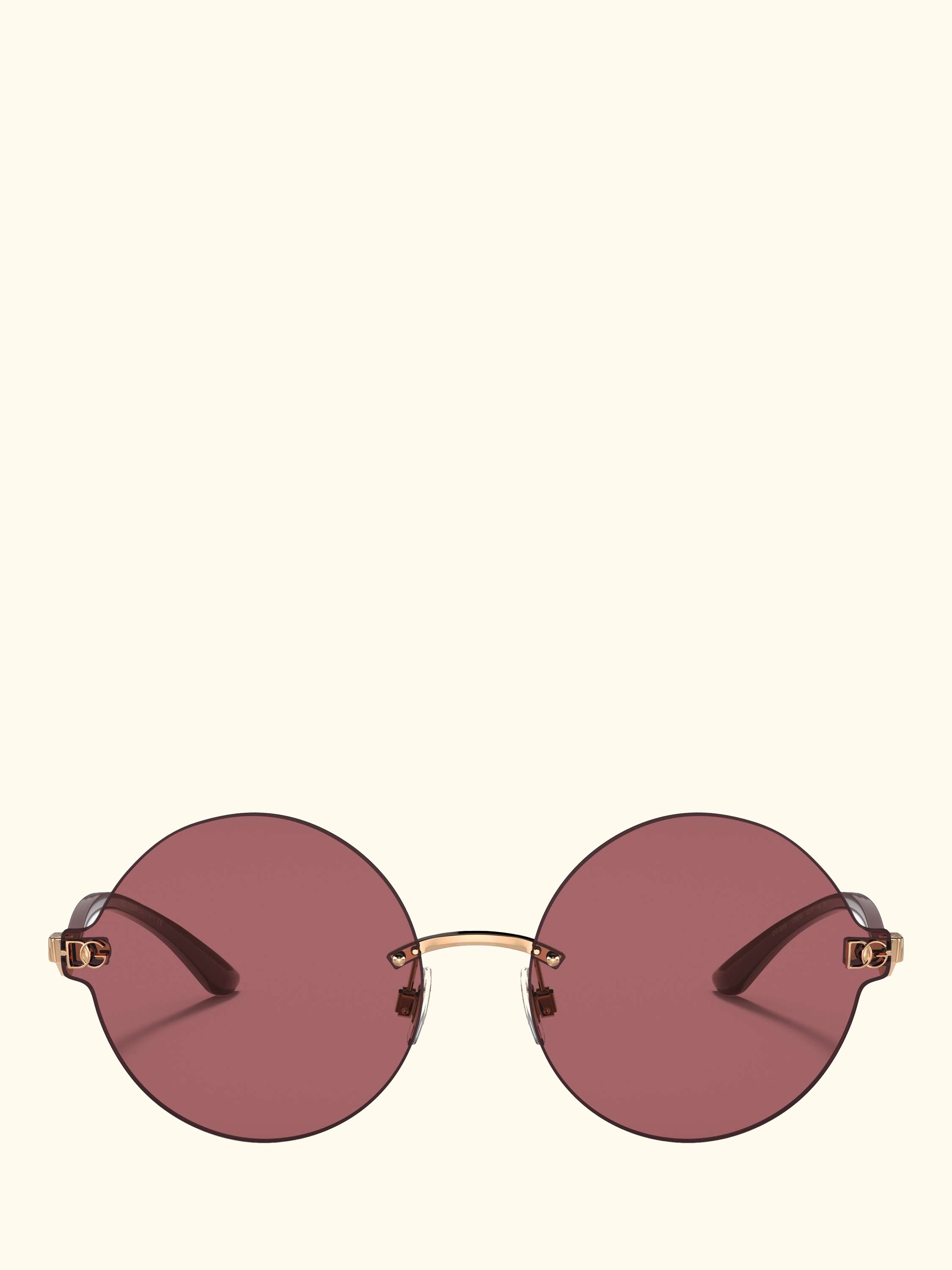 DG2269 Women's Round Sunglasses, Pink Gold/Red
