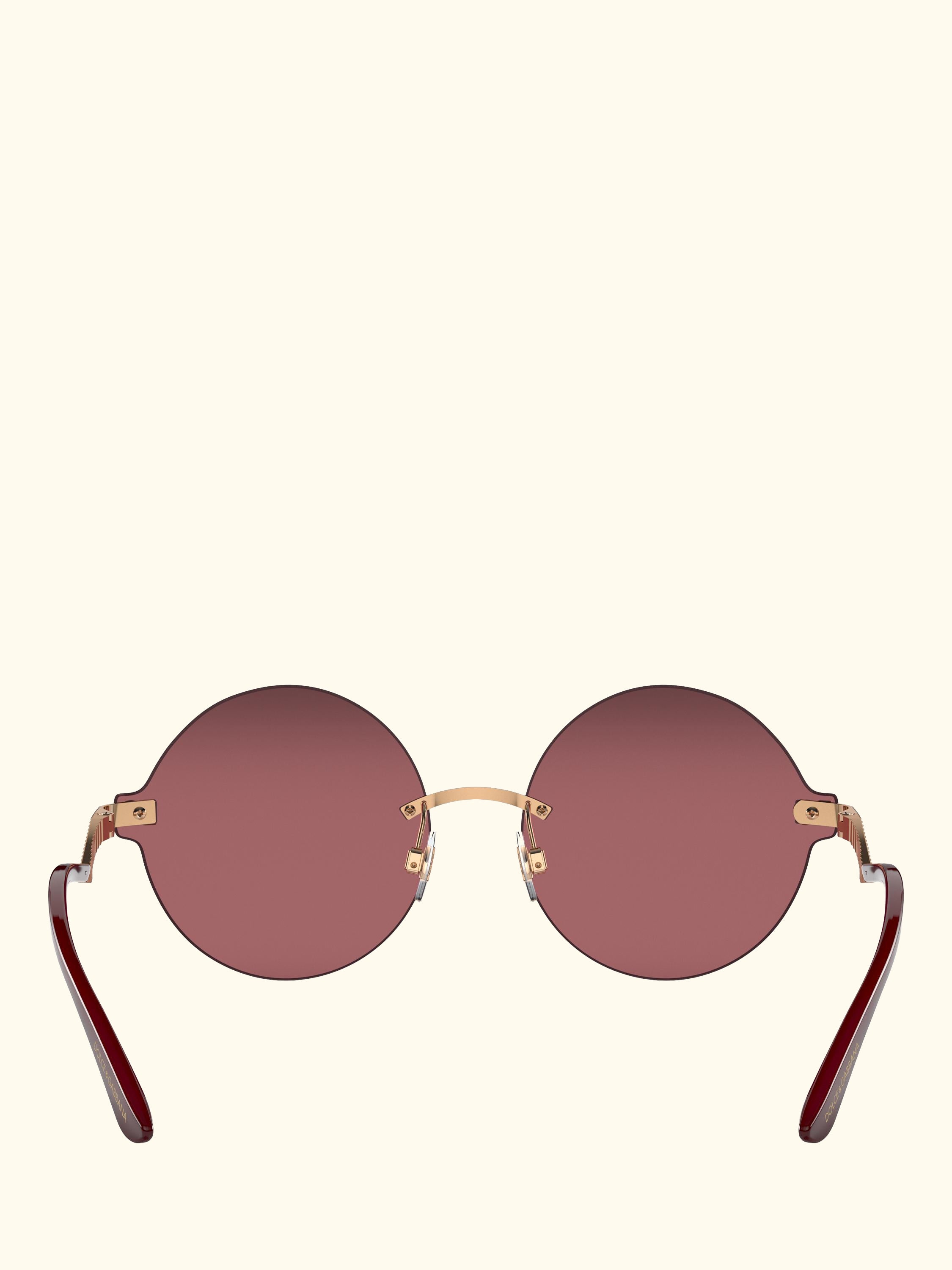 DG2269 Women's Round Sunglasses, Pink Gold/Red