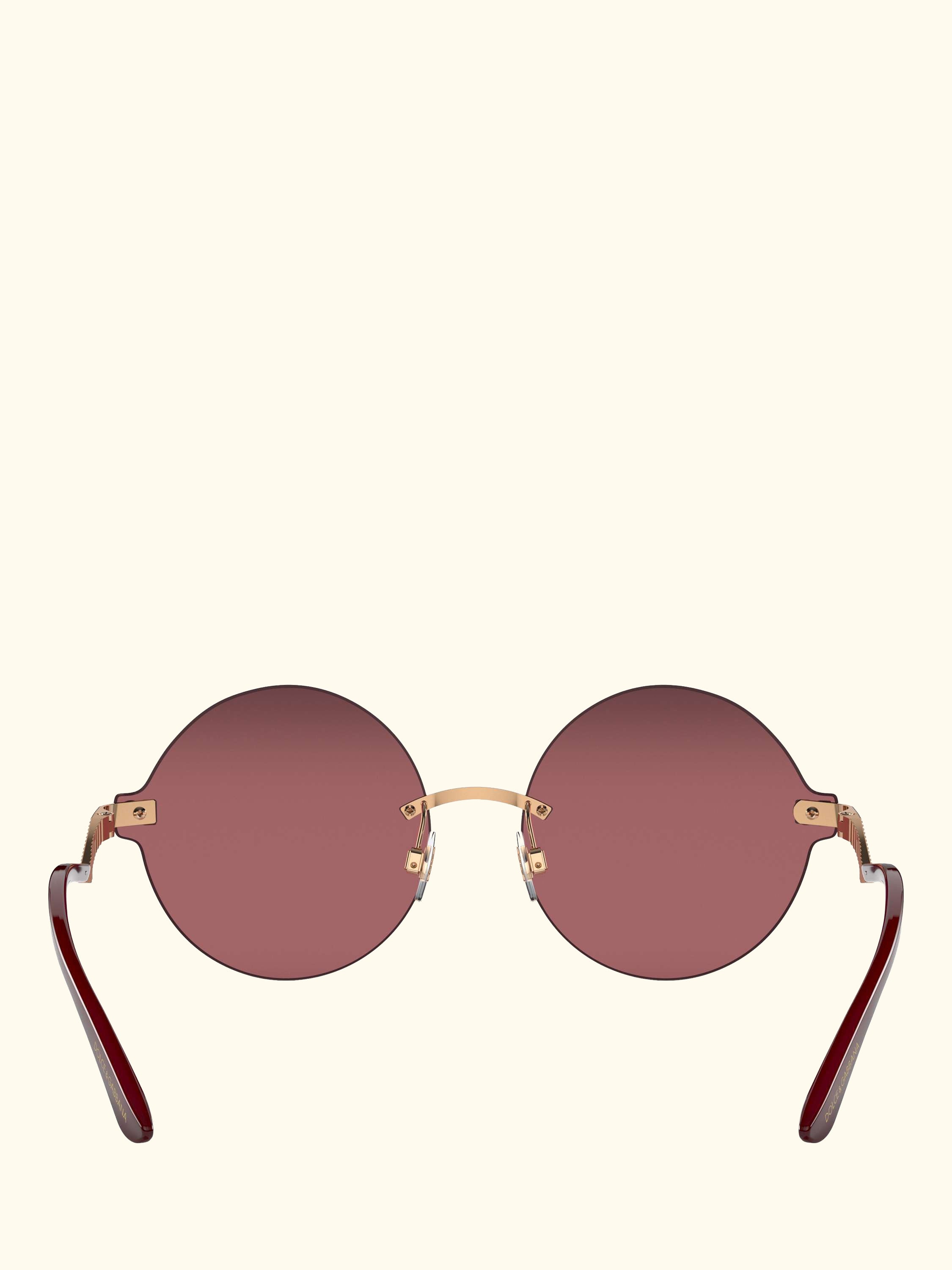 DG2269 Women's Round Sunglasses, Pink Gold/Red