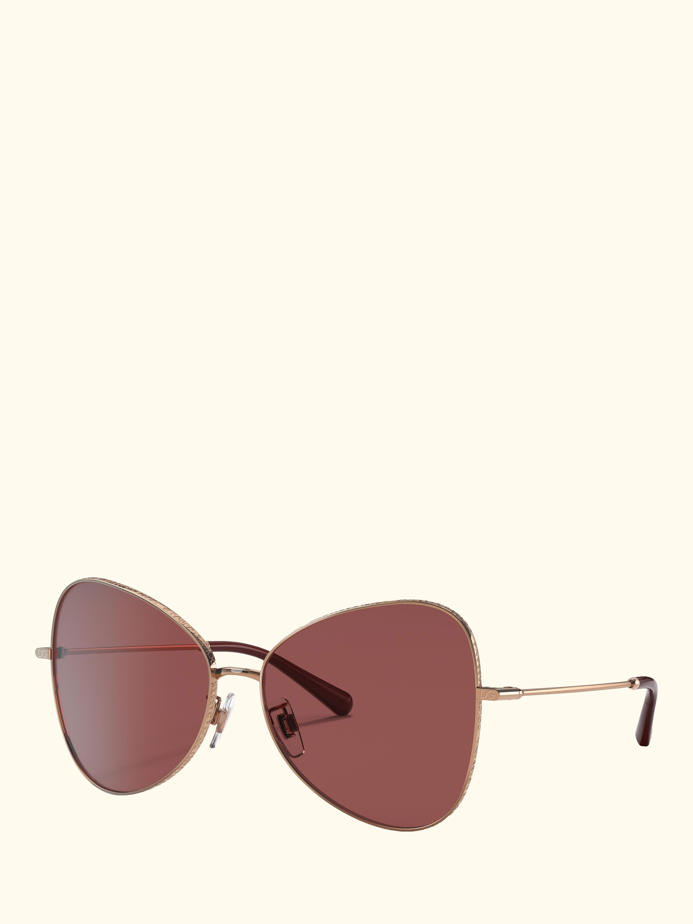 DG2274 Women's Butterfly Sunglasses, Pink Gold/Red