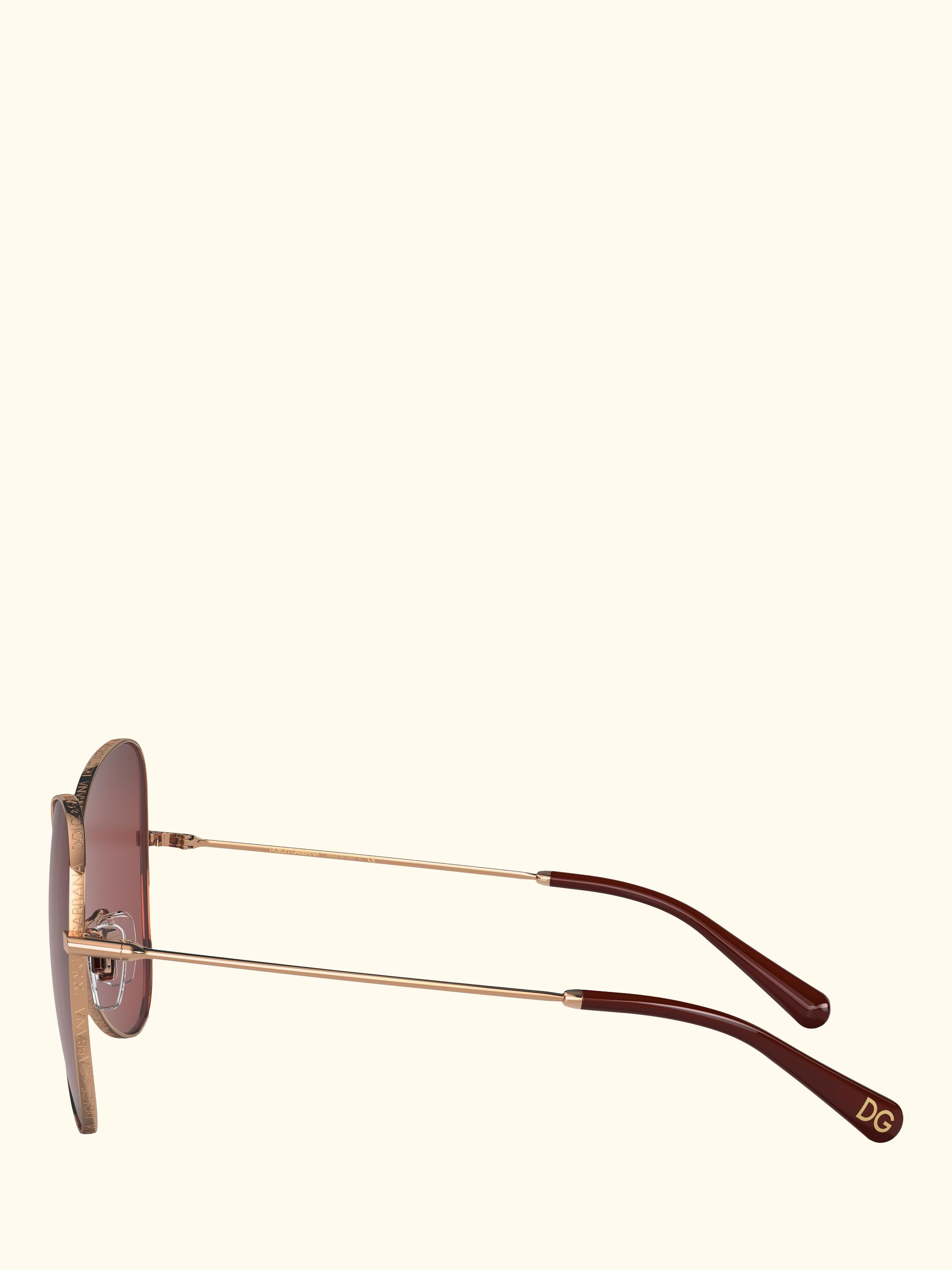 DG2274 Women's Butterfly Sunglasses, Pink Gold/Red
