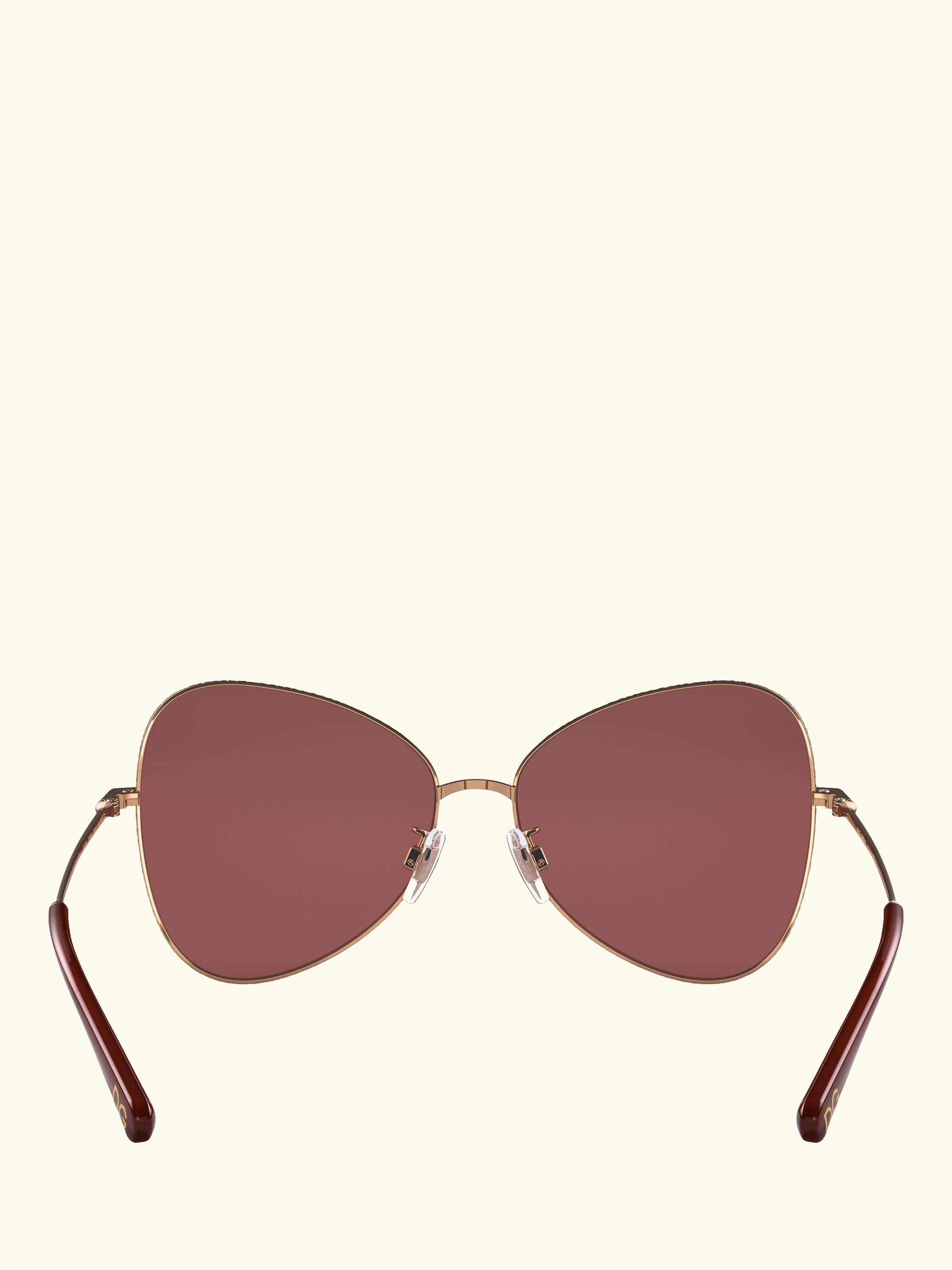 DG2274 Women's Butterfly Sunglasses, Pink Gold/Red