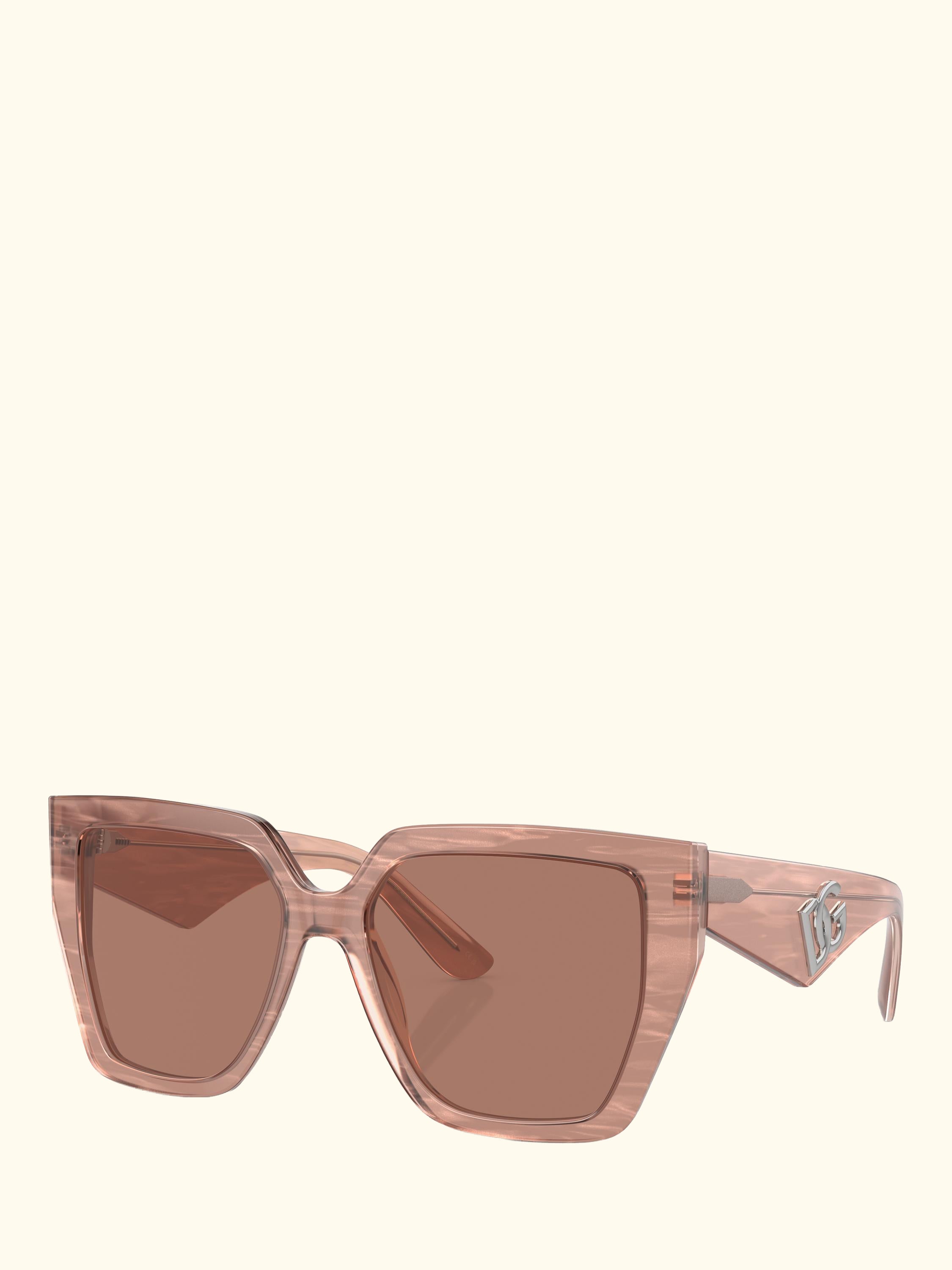 DG4438 Women's Square Sunglasses, Fleur Caramel/Brown