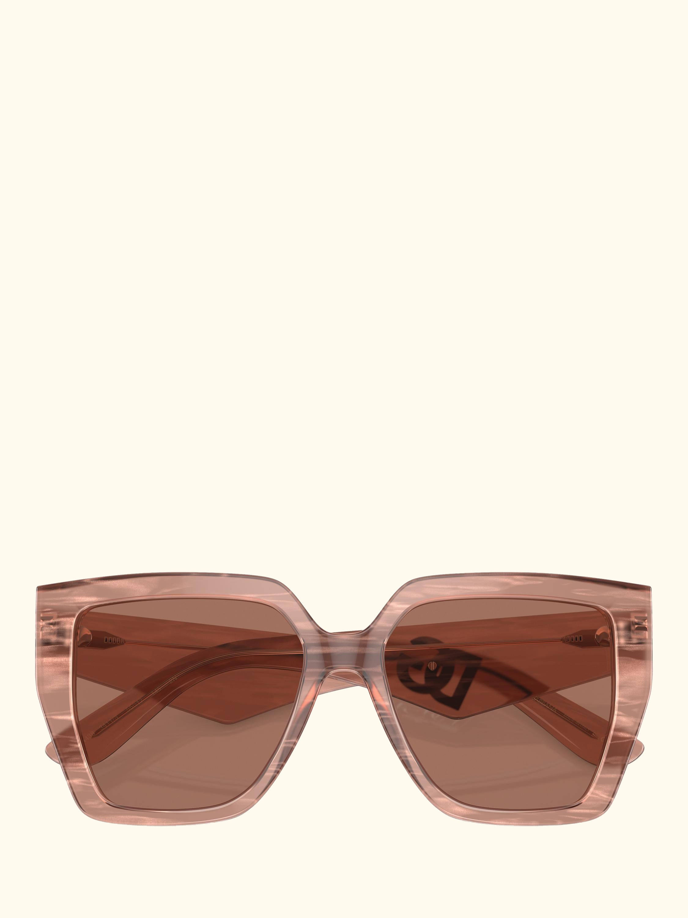 DG4438 Women's Square Sunglasses, Fleur Caramel/Brown