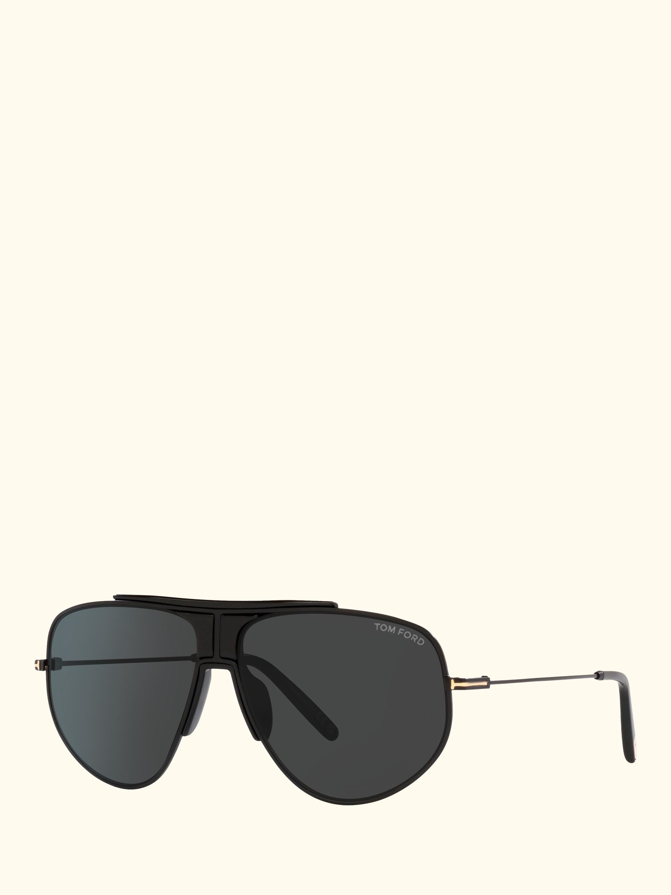 TR001408 Men's Aviator Sunglasses, Matte Black/Black