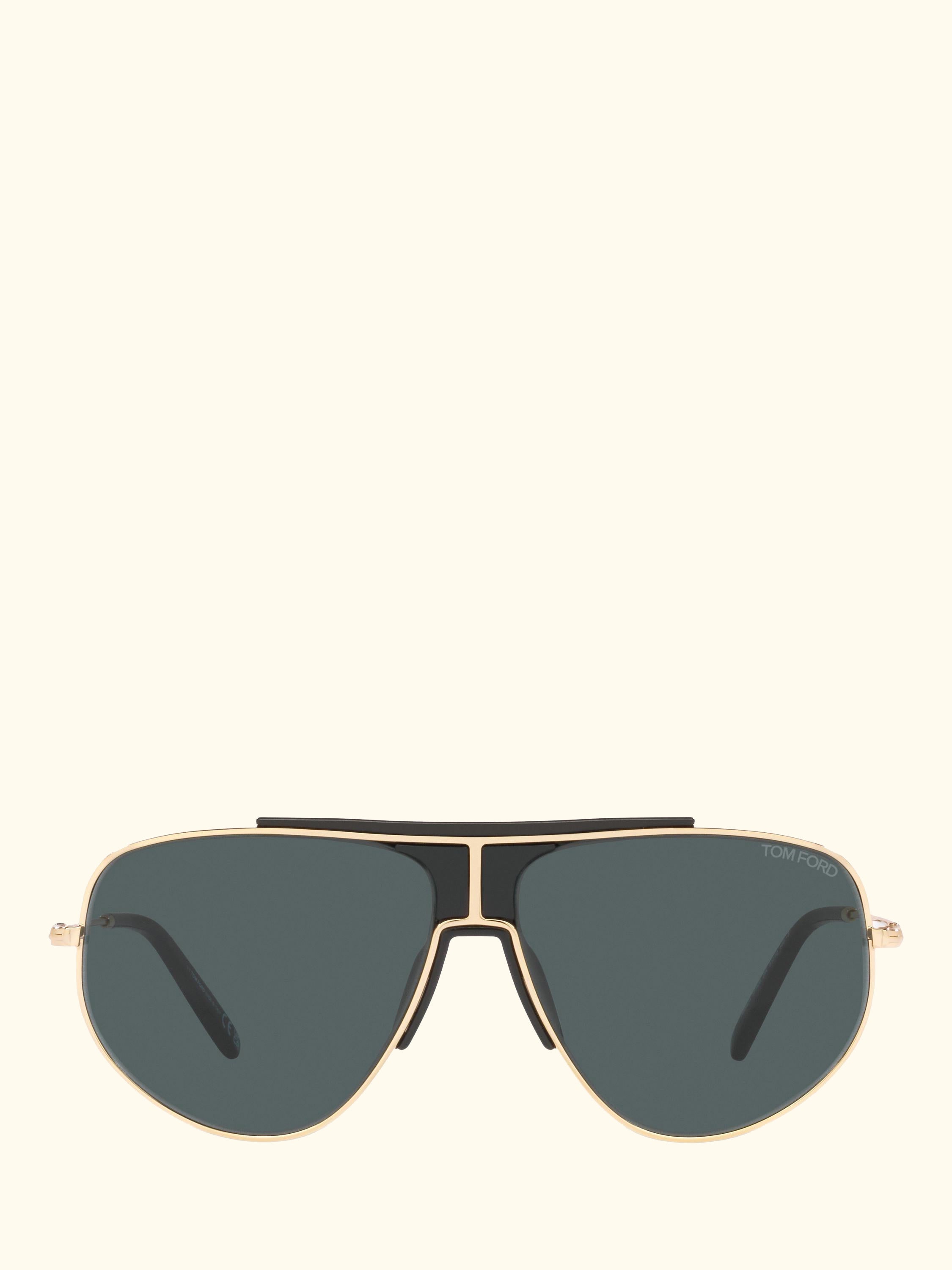 TR001408 Men's Aviator Sunglasses, Pink Gold/Blue