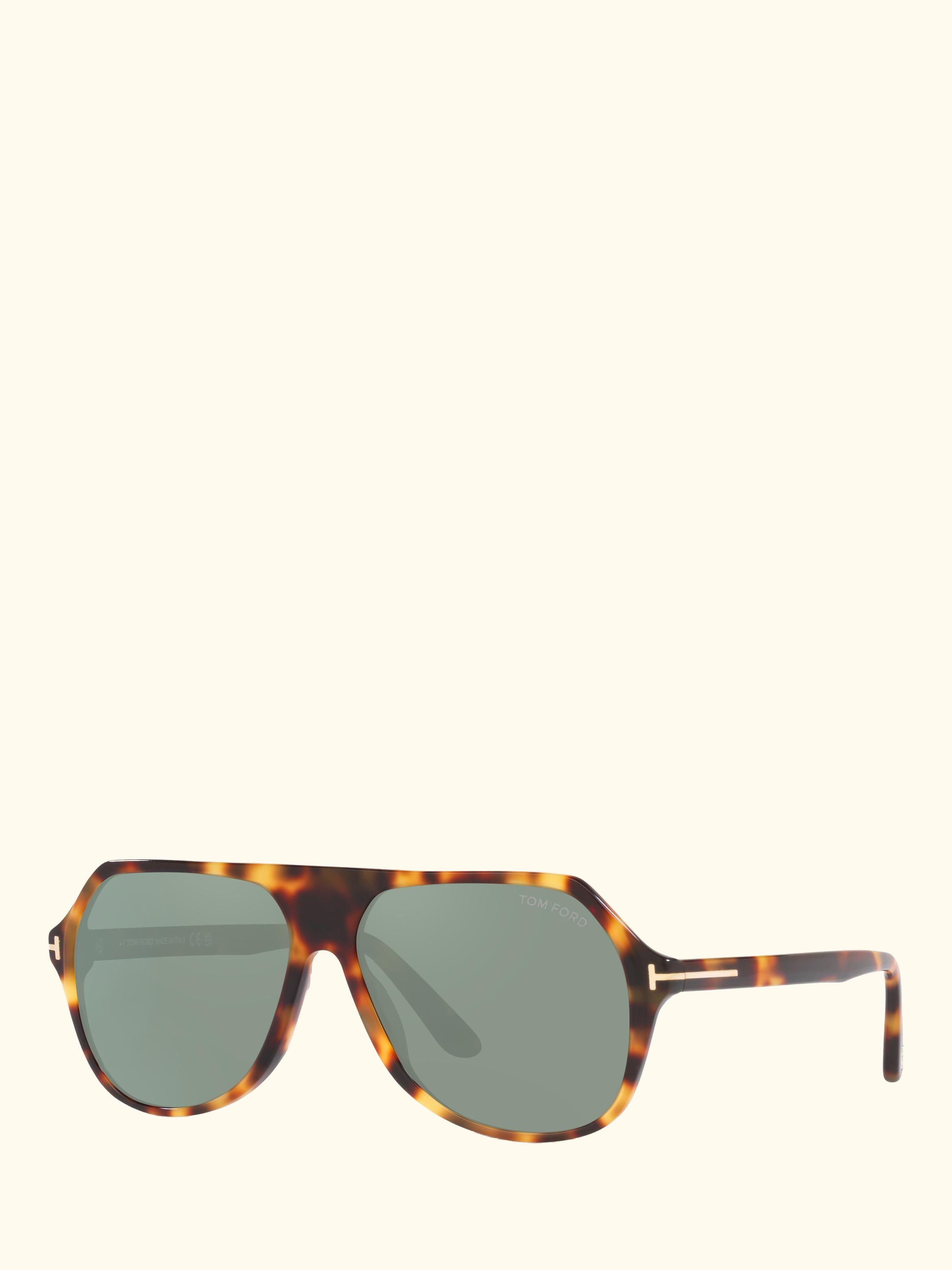 TR001416 Men's Aviator Sunglasses, Blonde Tortoise/Green