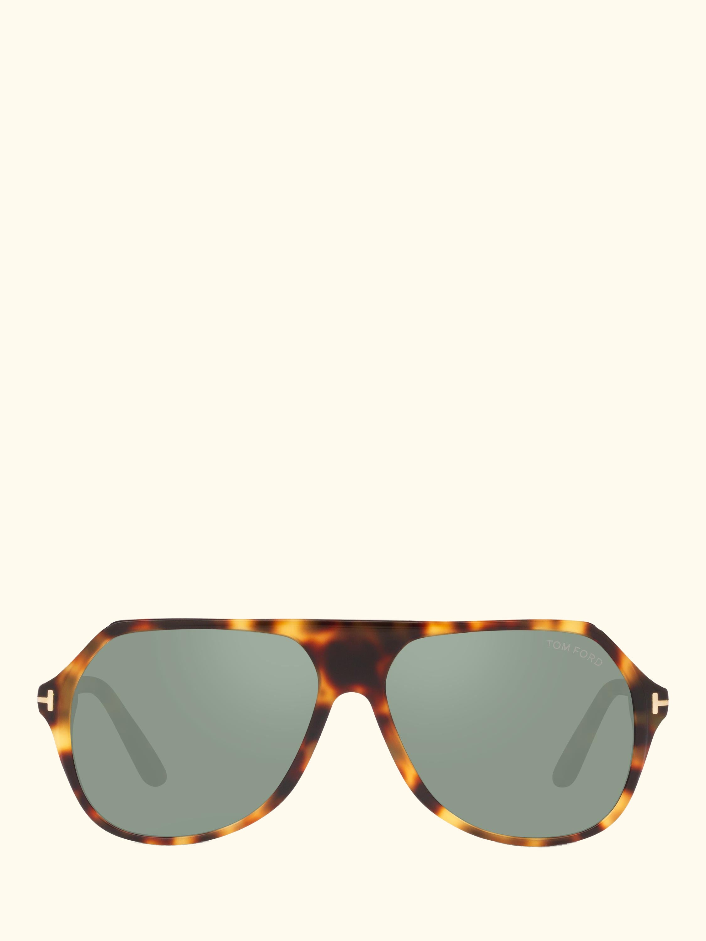 TR001416 Men's Aviator Sunglasses, Blonde Tortoise/Green
