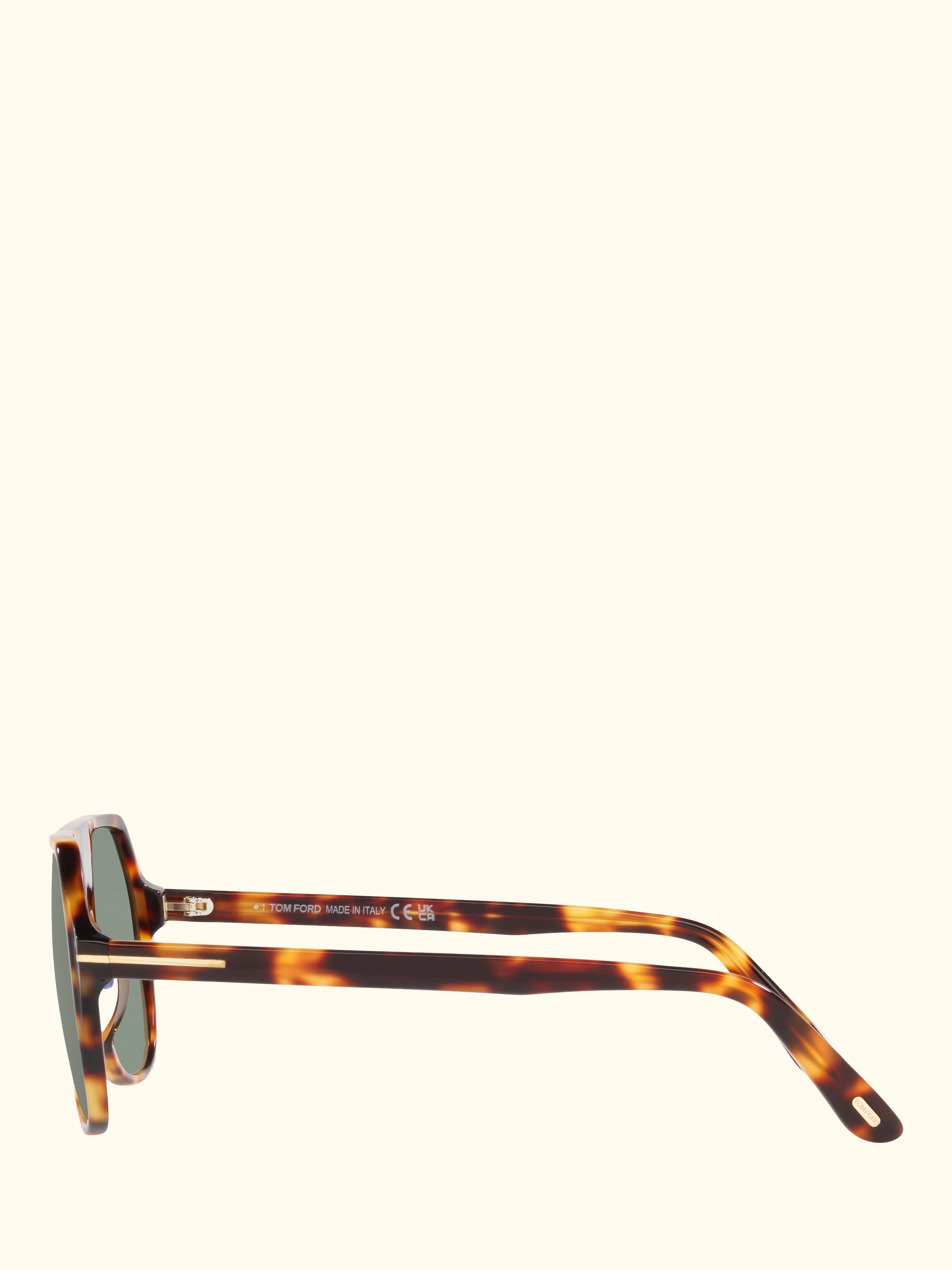 TR001416 Men's Aviator Sunglasses, Blonde Tortoise/Green