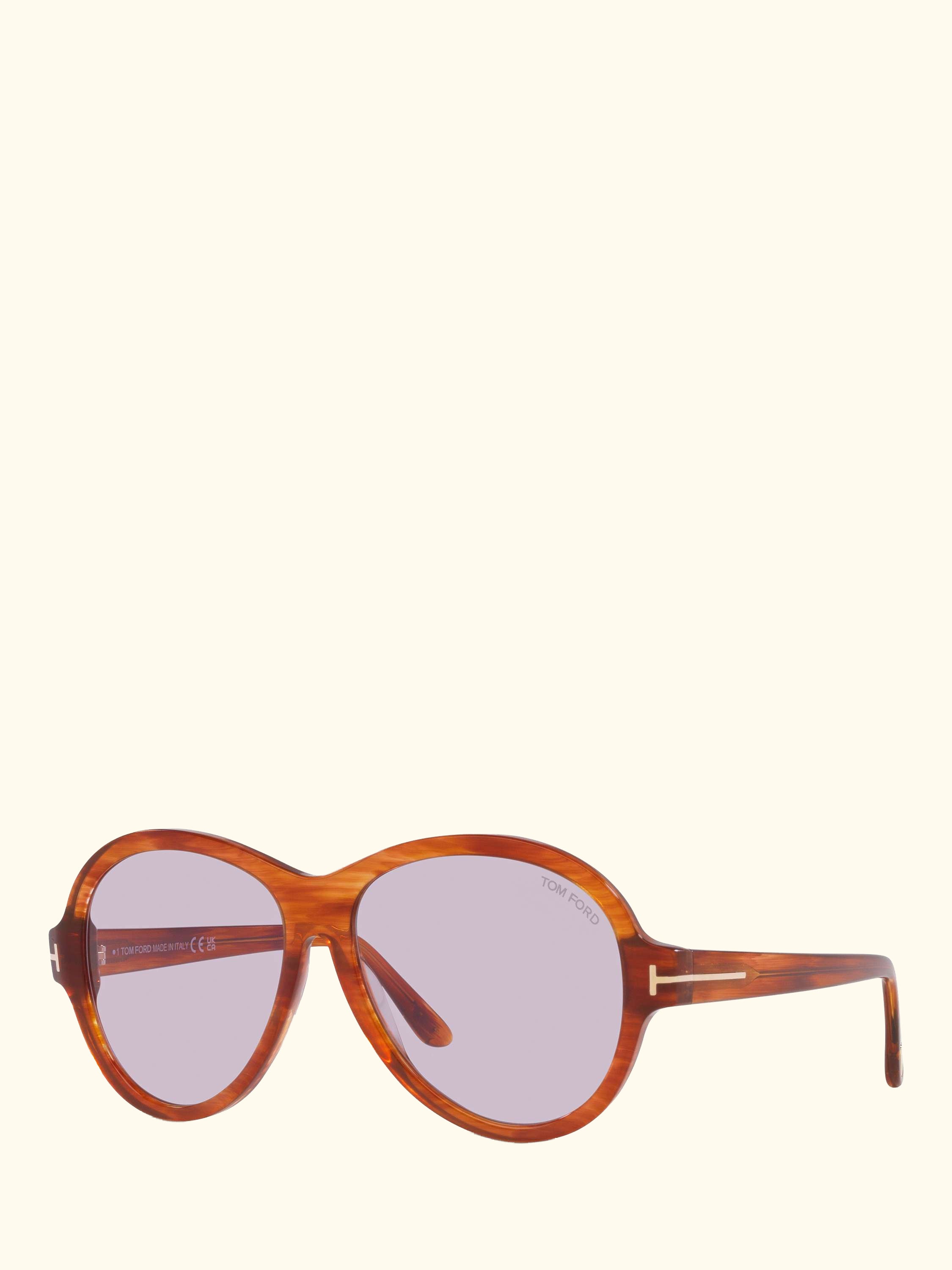 TR001640 Women's Aviator Sunglasses, Light Brown/Lilac