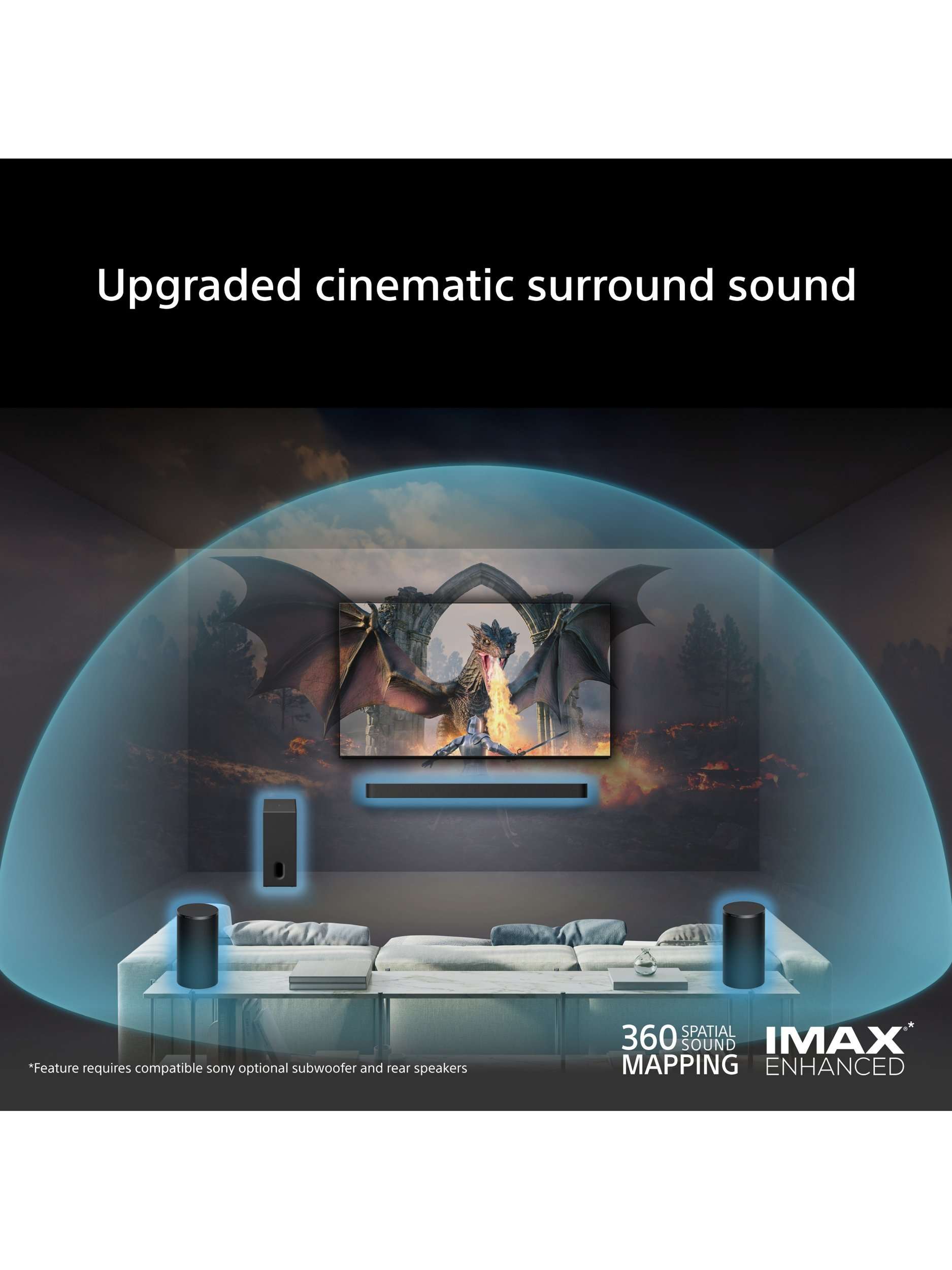 Bravia Theatre Rear 9 SA-RS9 Wireless Rear Speakers, Black