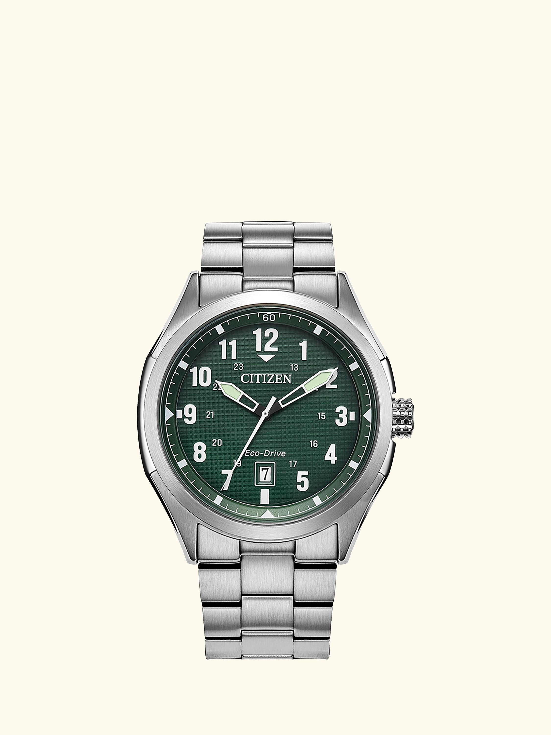 AW1890-51X Men's Terra Force Round Bracelet Strap Watch, Green