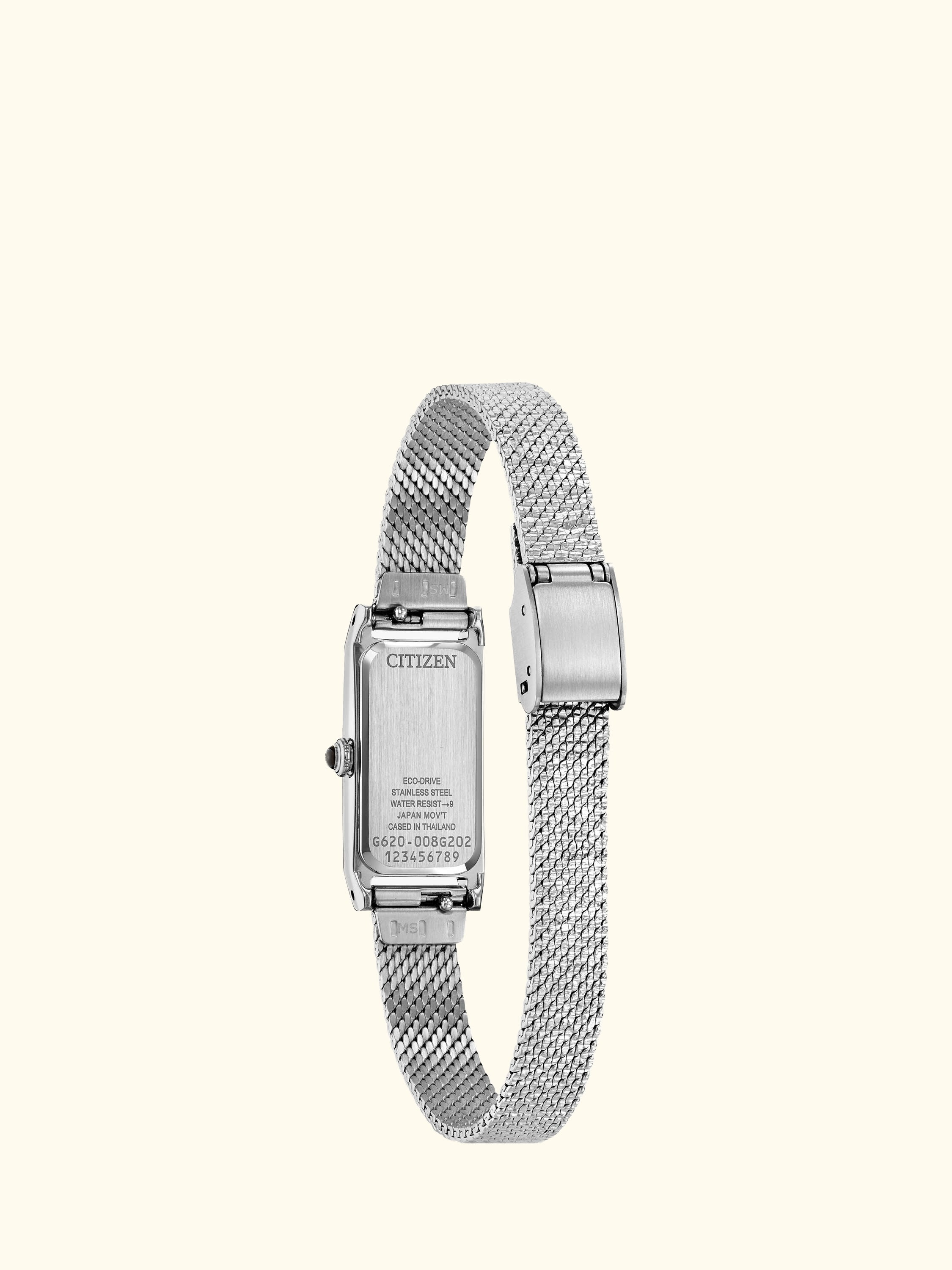 EG7120-51A Women's Fio Rectangular Mesh Strap Watch, Silver