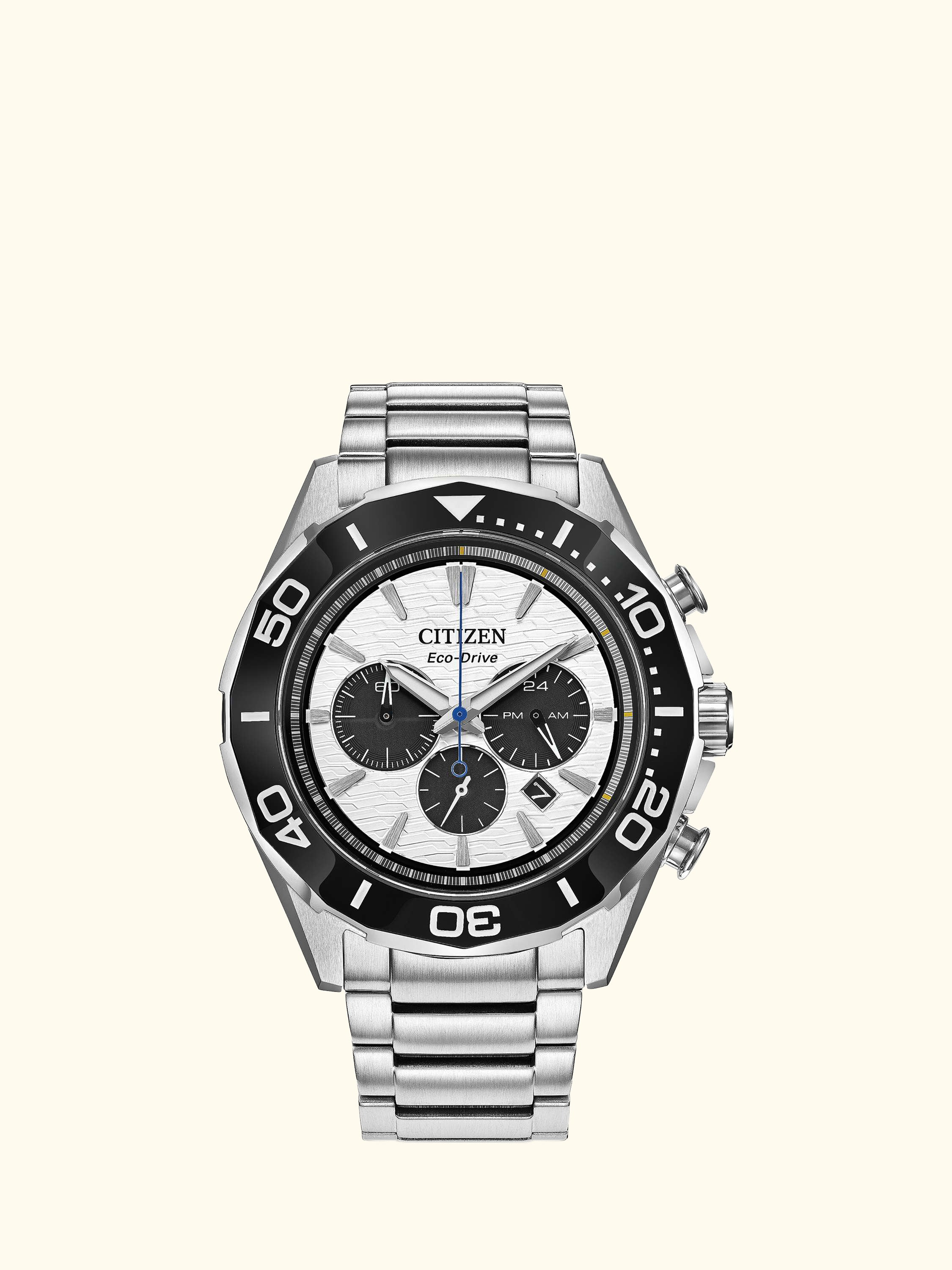 CA4730-59A Men's Sport Chronograph Bracelet Strap Watch, White