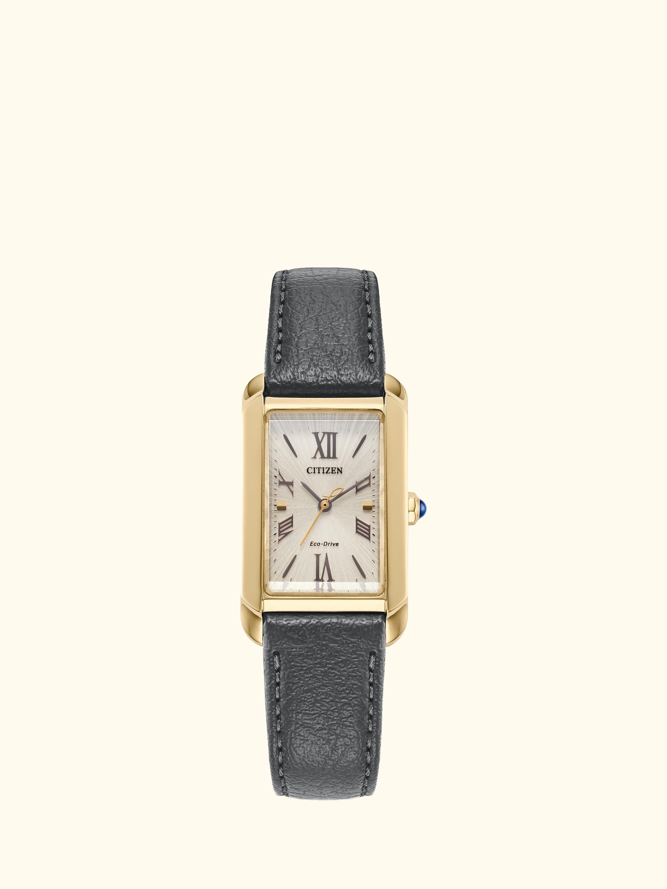 EW5622-09P Women's L Bianca Rectangular Leather Strap Watch, Champagne