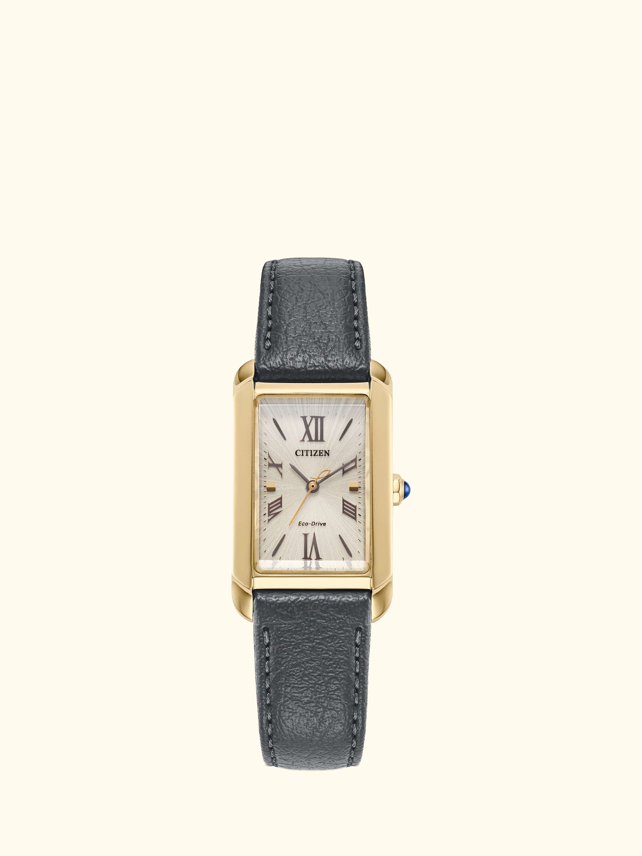 EW5622-09P Women's L Bianca Rectangular Leather Strap Watch, Champagne