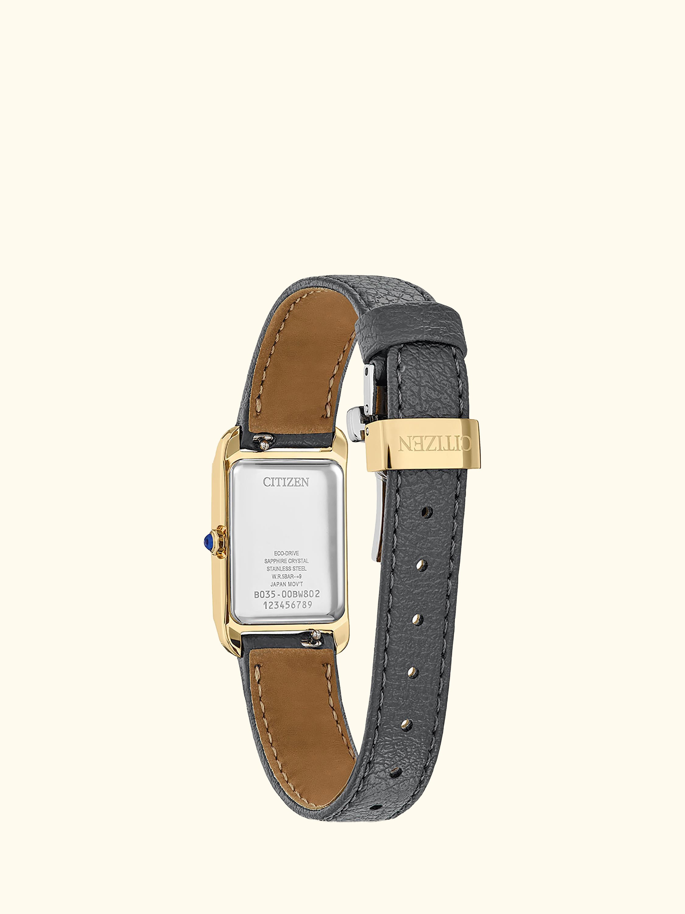 EW5622-09P Women's L Bianca Rectangular Leather Strap Watch, Champagne