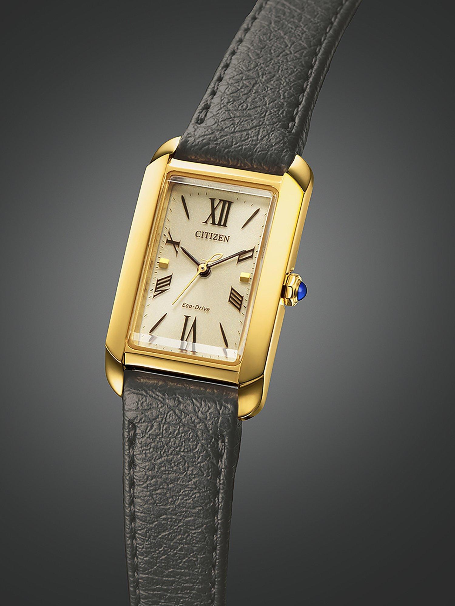 EW5622-09P Women's L Bianca Rectangular Leather Strap Watch, Champagne