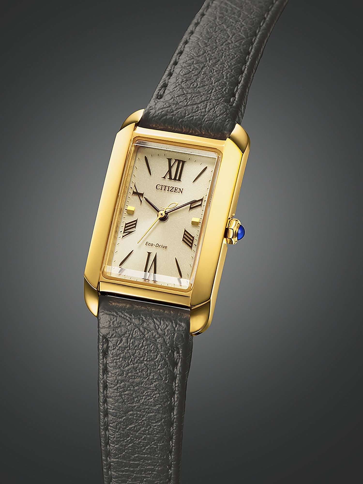 EW5622-09P Women's L Bianca Rectangular Leather Strap Watch, Champagne