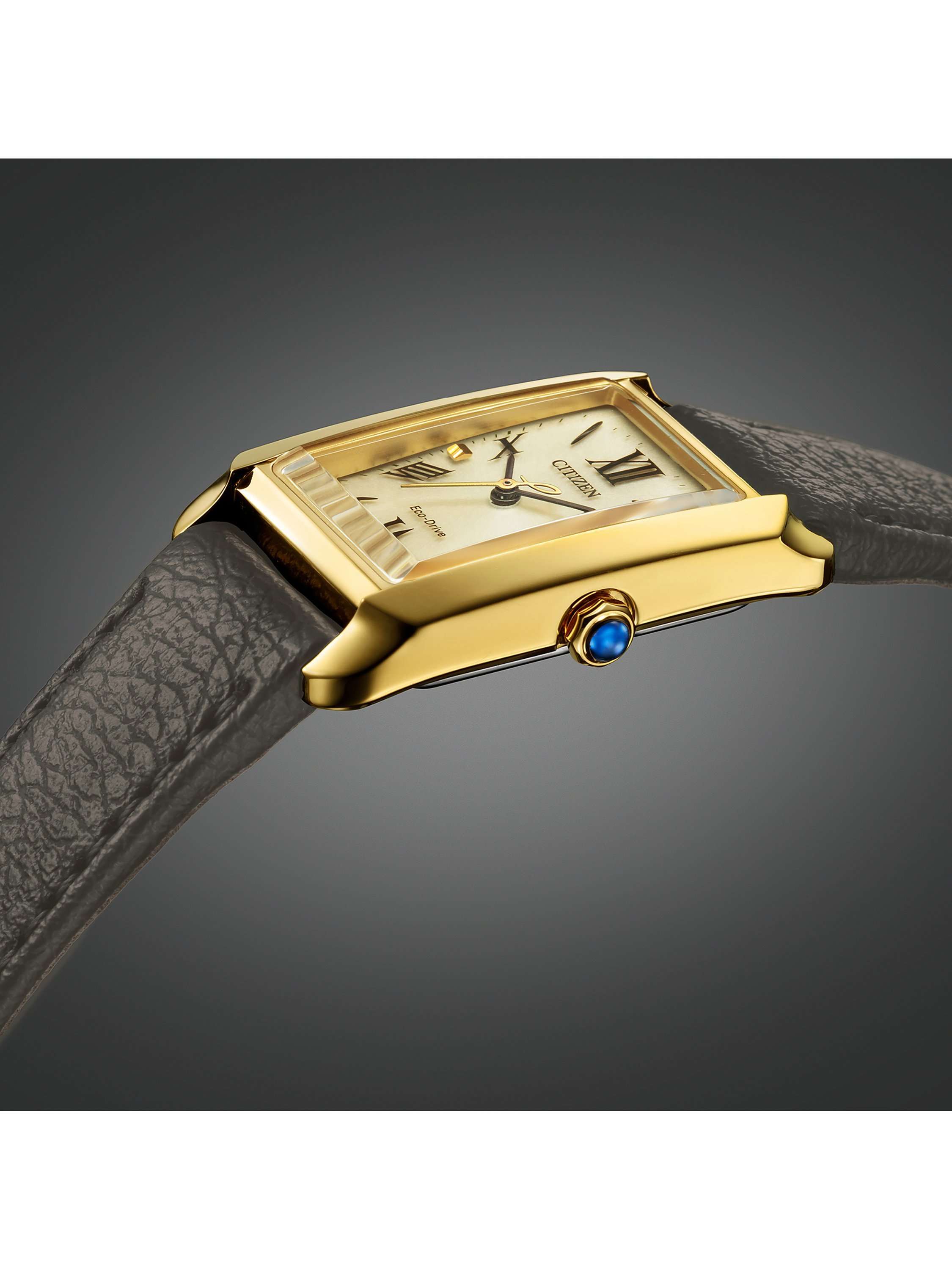 EW5622-09P Women's L Bianca Rectangular Leather Strap Watch, Champagne
