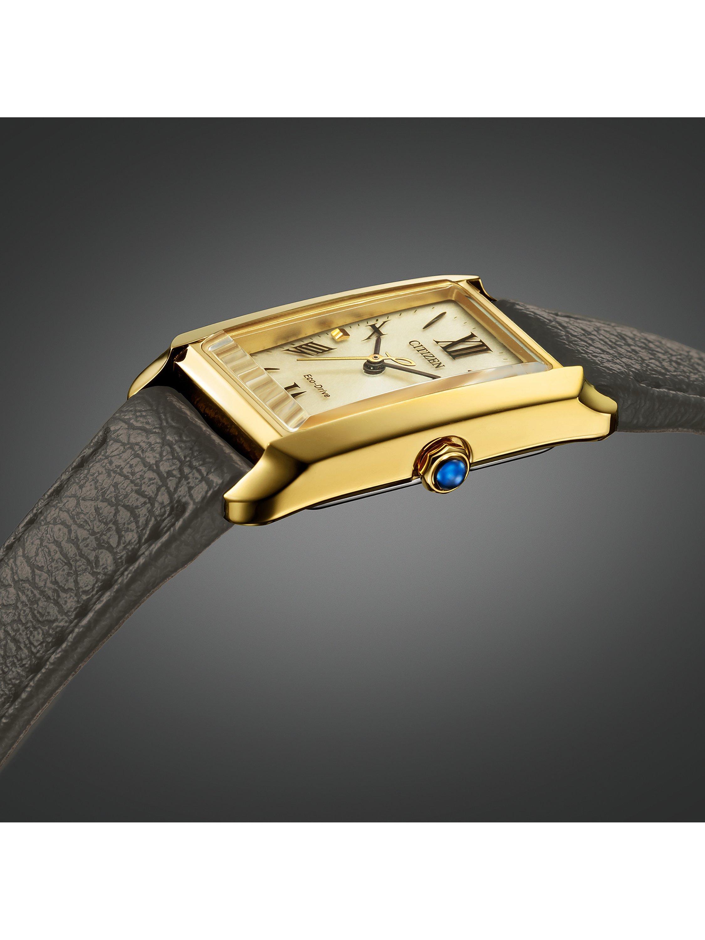 EW5622-09P Women's L Bianca Rectangular Leather Strap Watch, Champagne