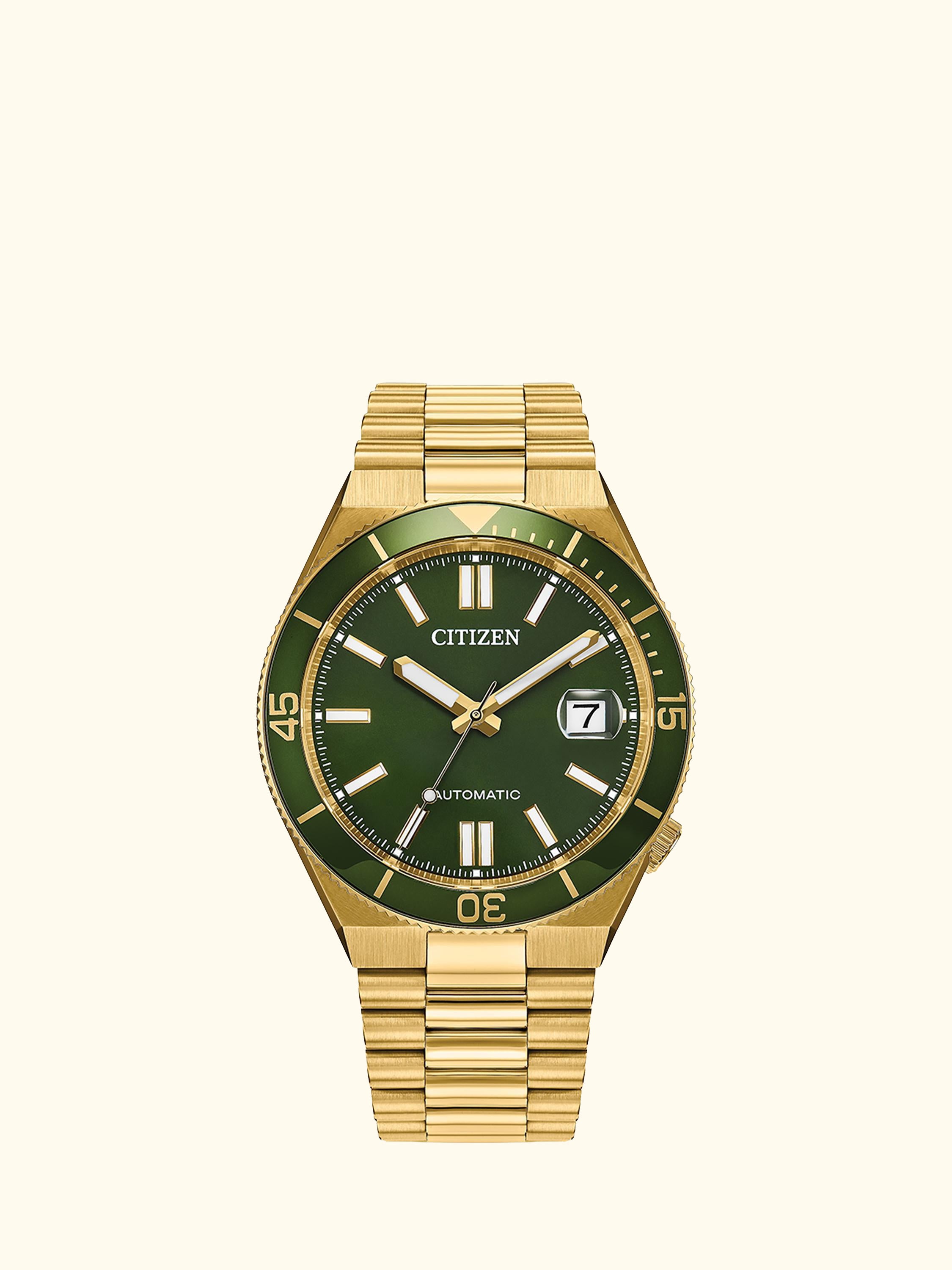 NJ0232-53X  Men's TSUYOSA Shore Round Bracelet Strap Watch, Green
